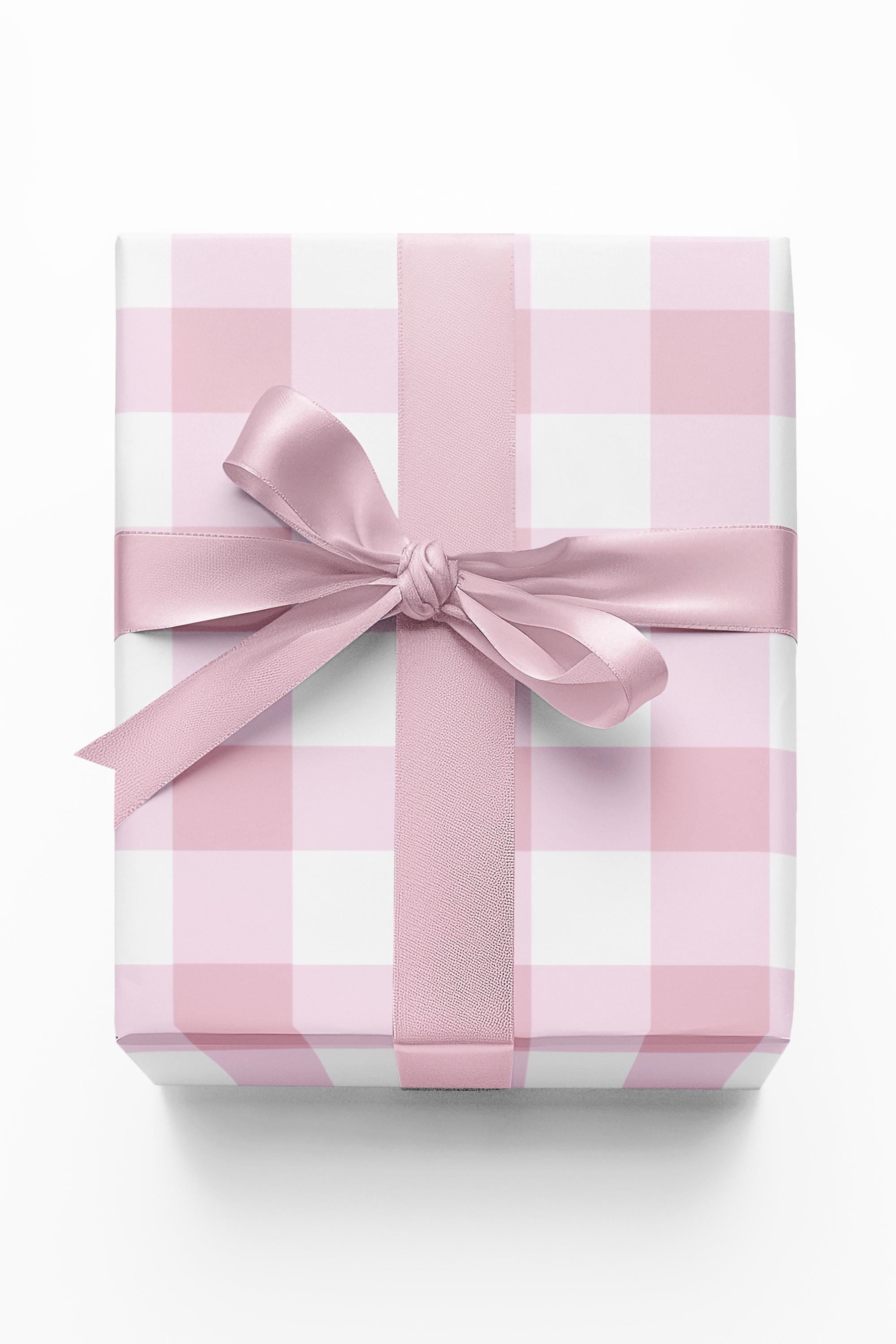 Light Pink Gingham Wrapping Paper