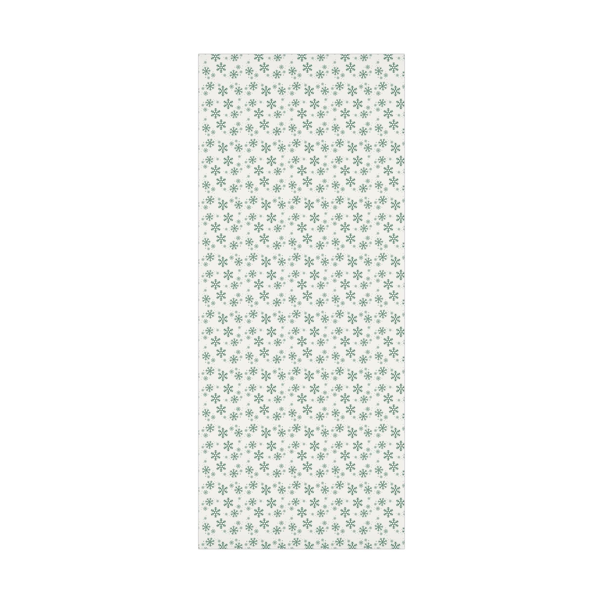 Green Snowflakes Christmas Wrapping Paper