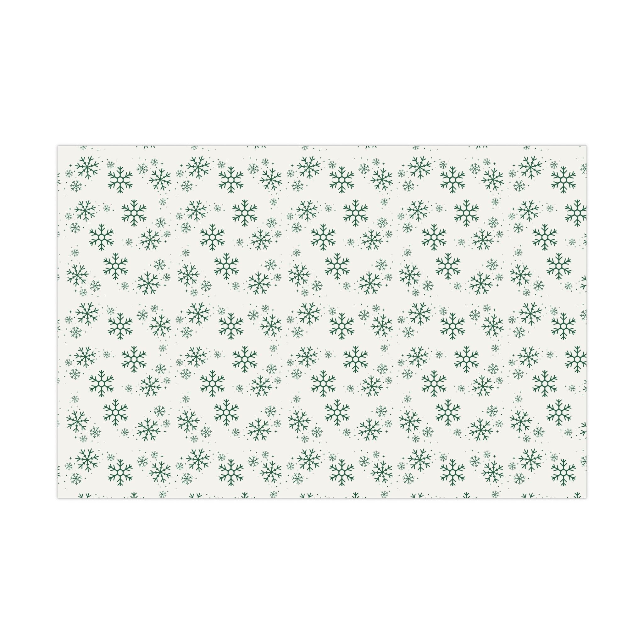 Green Snowflakes Christmas Wrapping Paper