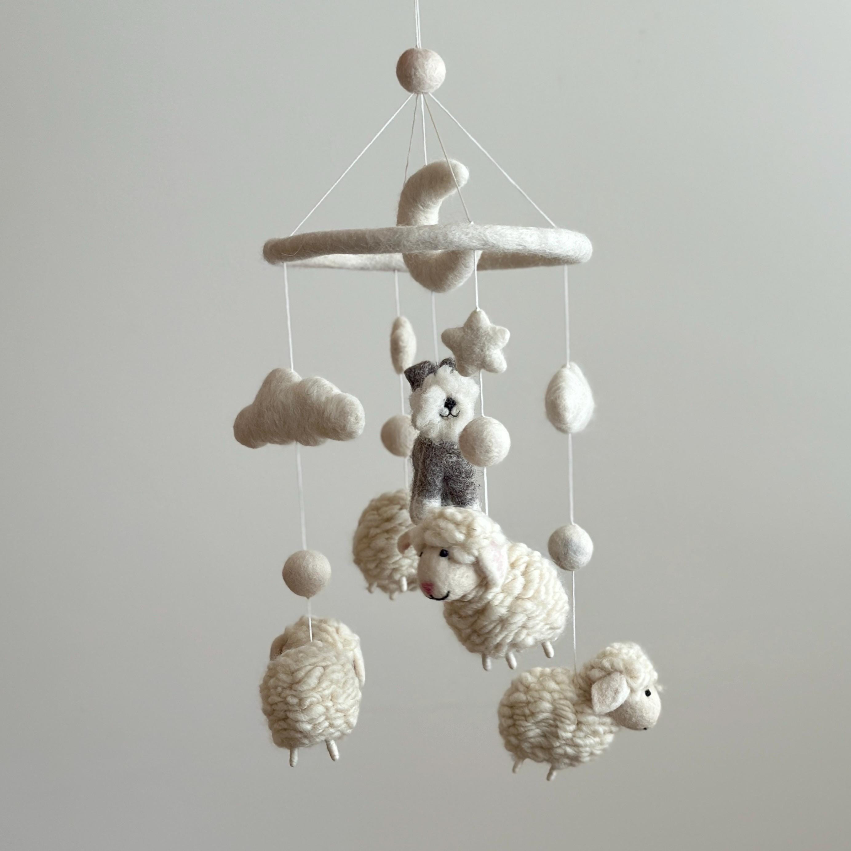 Schnauzer + Sheep Baby Mobile For Nursery Decor