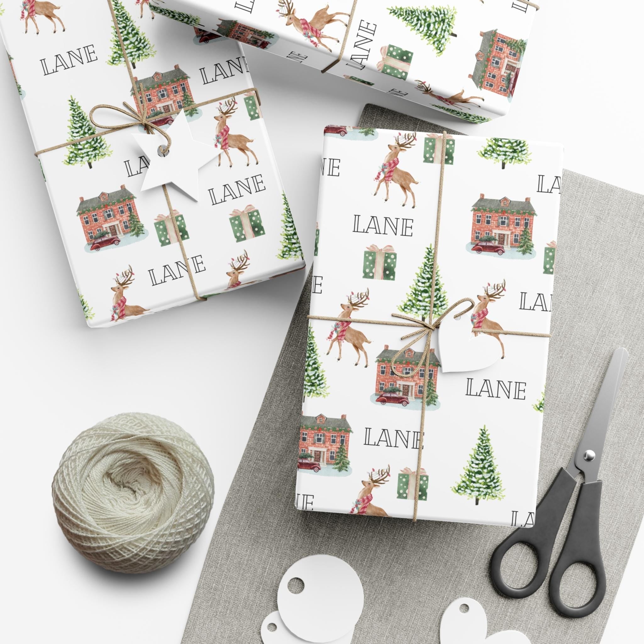 Christmas At Home Personalized Wrapping Paper