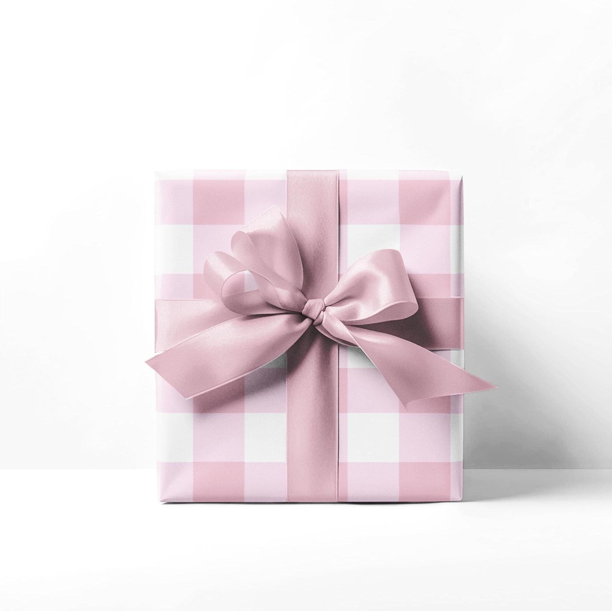 Light Pink Gingham Wrapping Paper