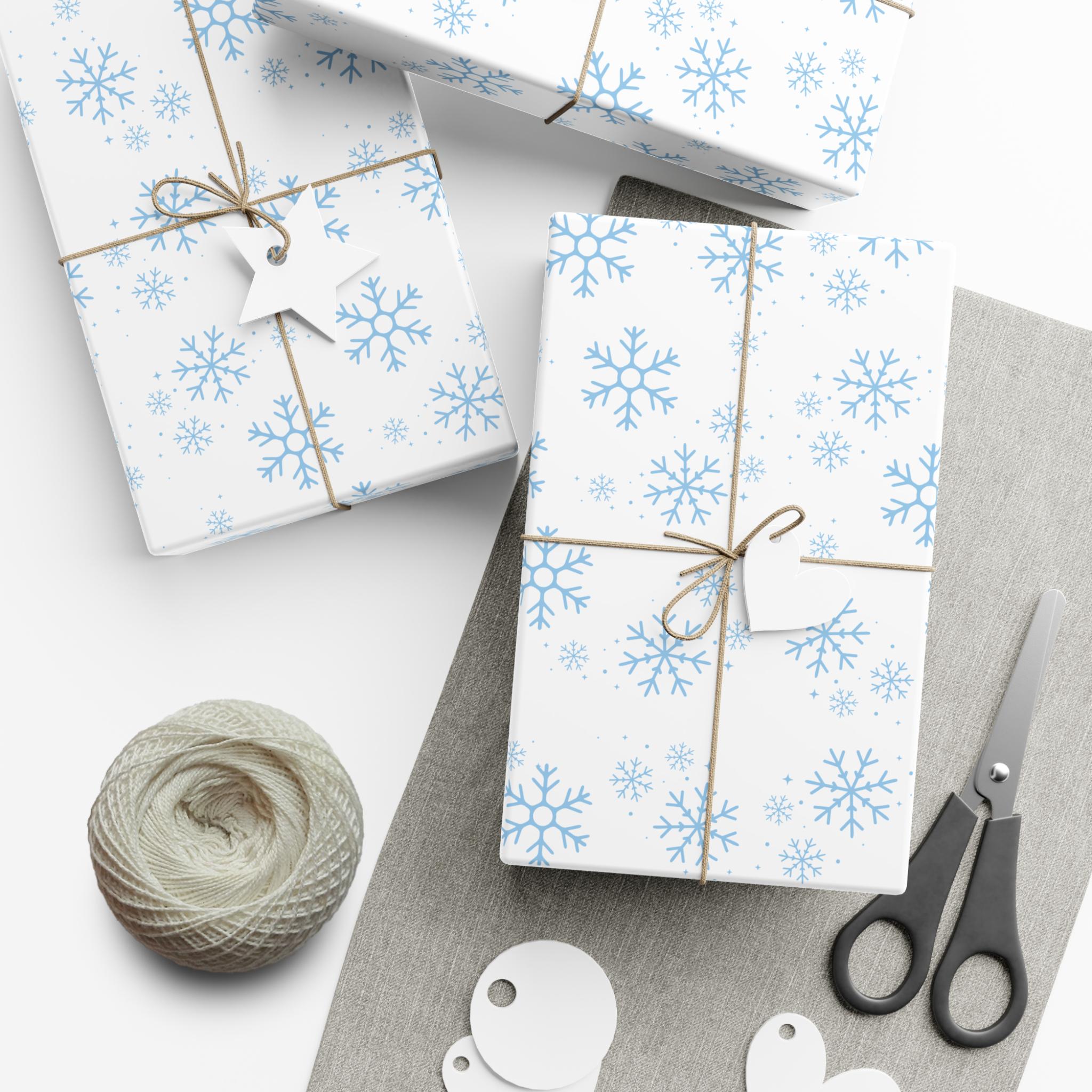 Blue Snowflake Wrapping Paper
