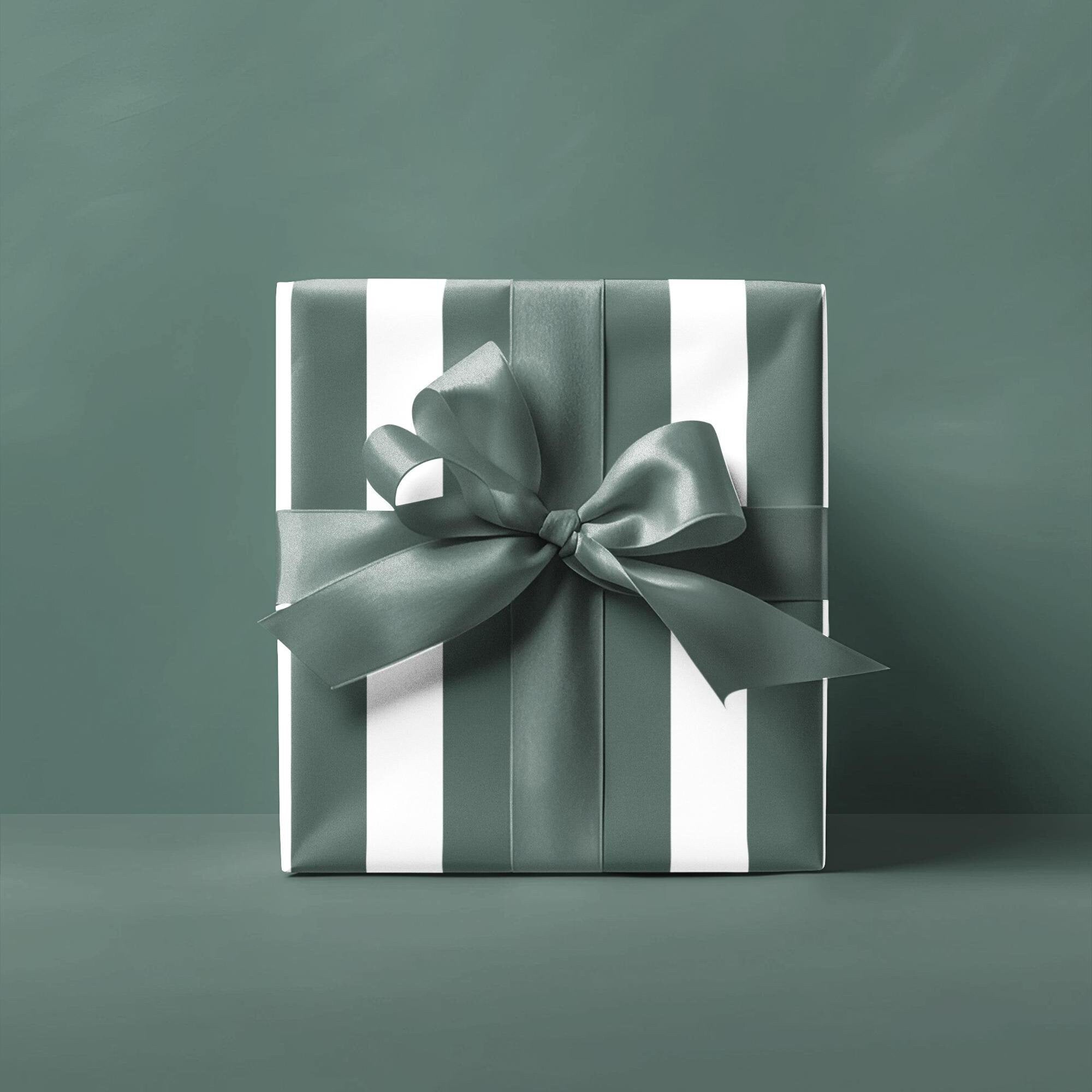 Green Striped Wrapping Paper