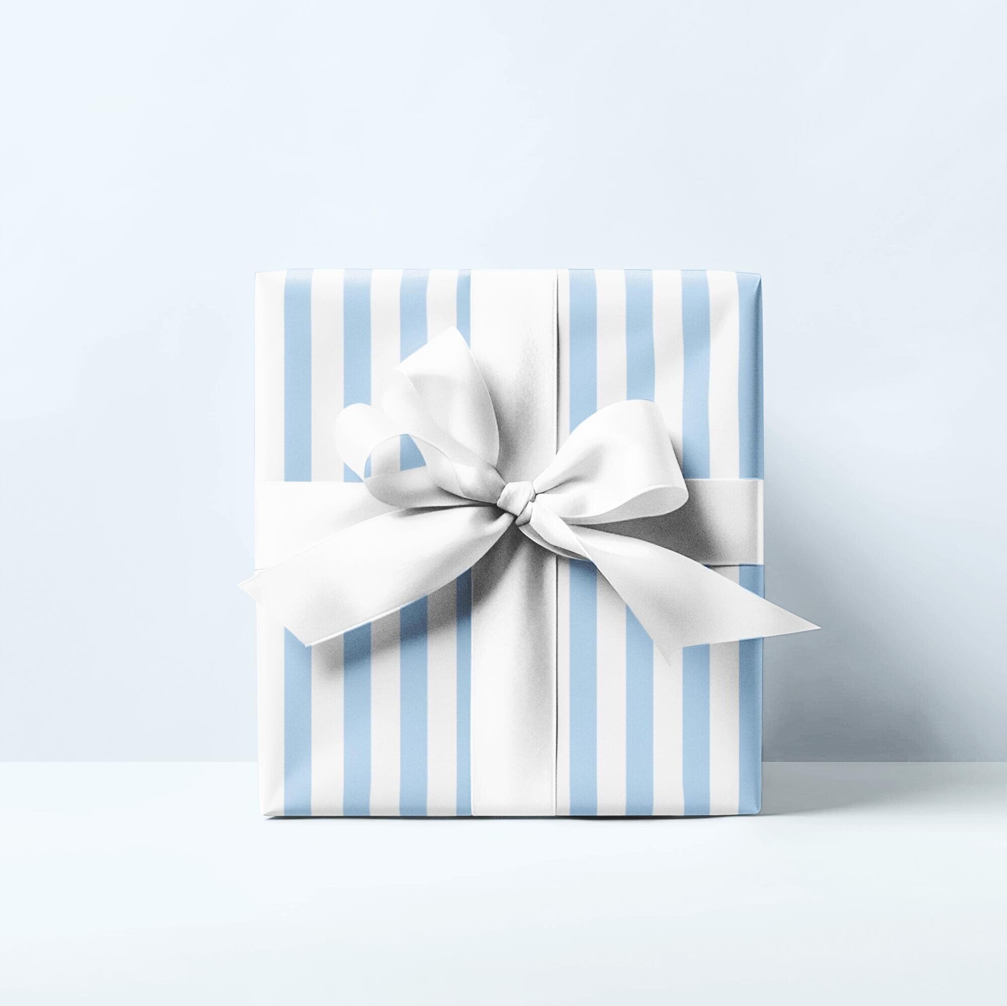 Elegant Blue Striped Wrapping Paper
