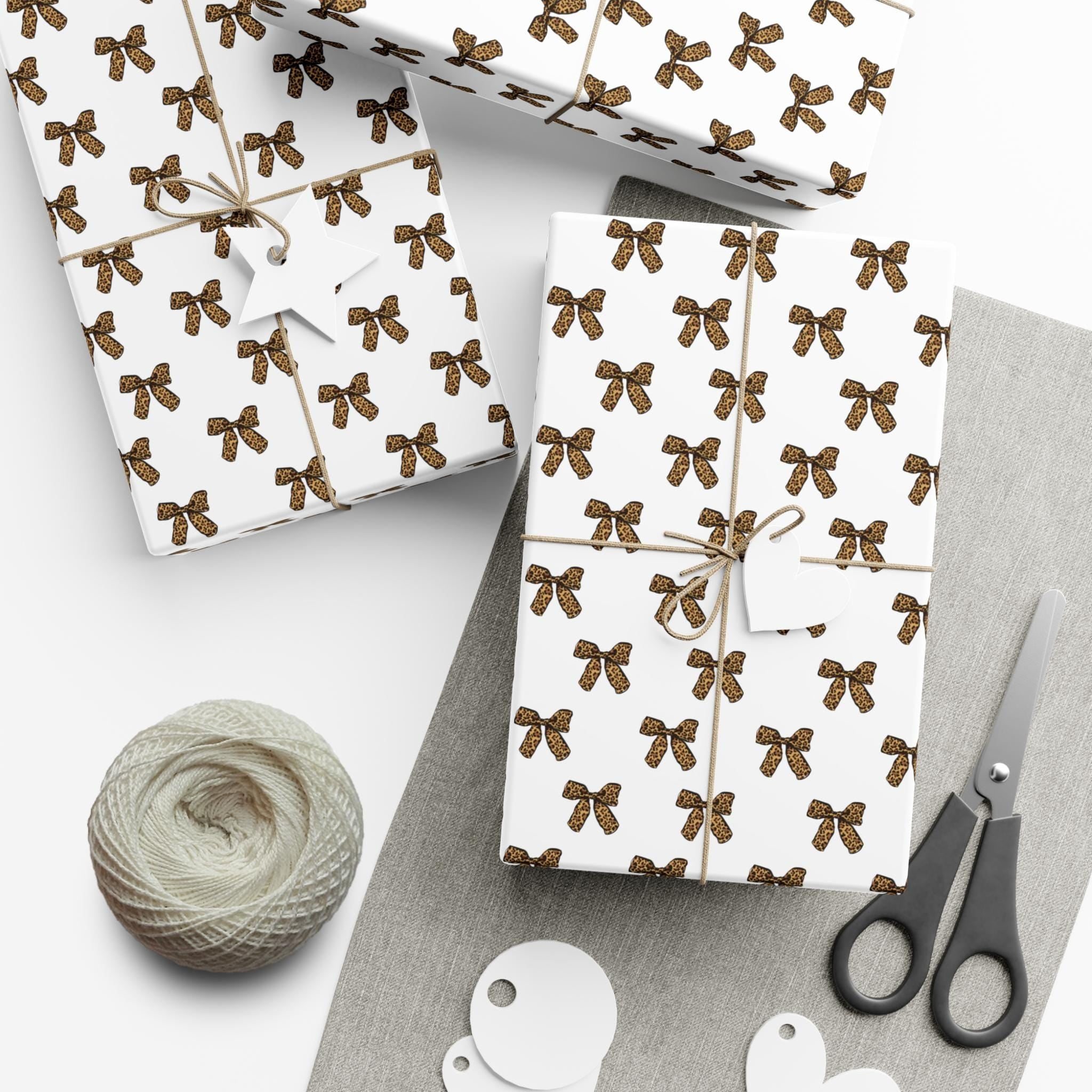 Leopard Print Bow Wrapping Paper