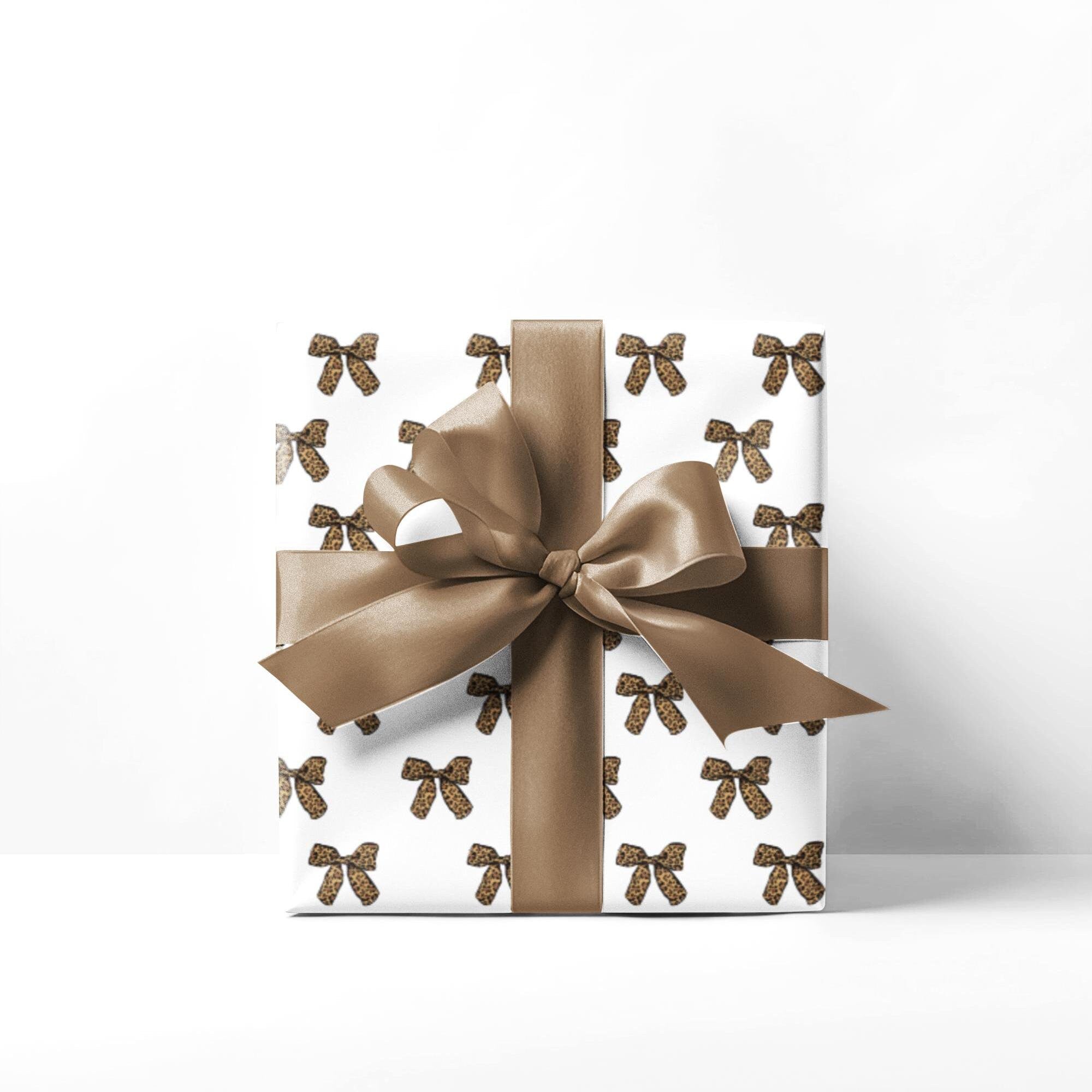 Leopard Print Bow Wrapping Paper