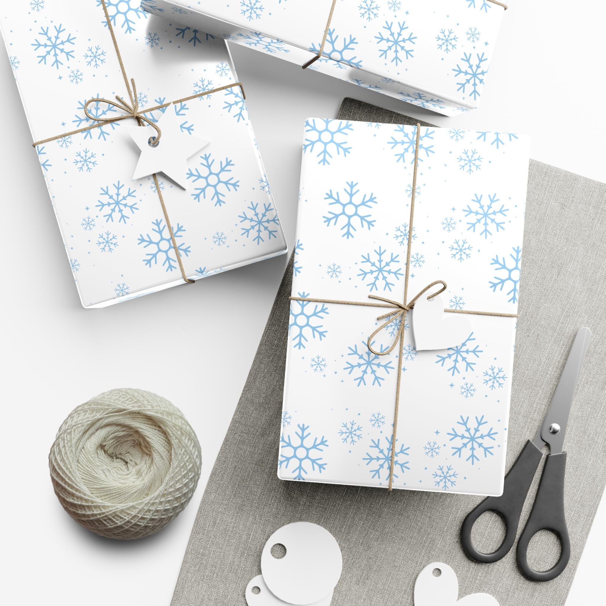 Blue Snowflake Wrapping Paper