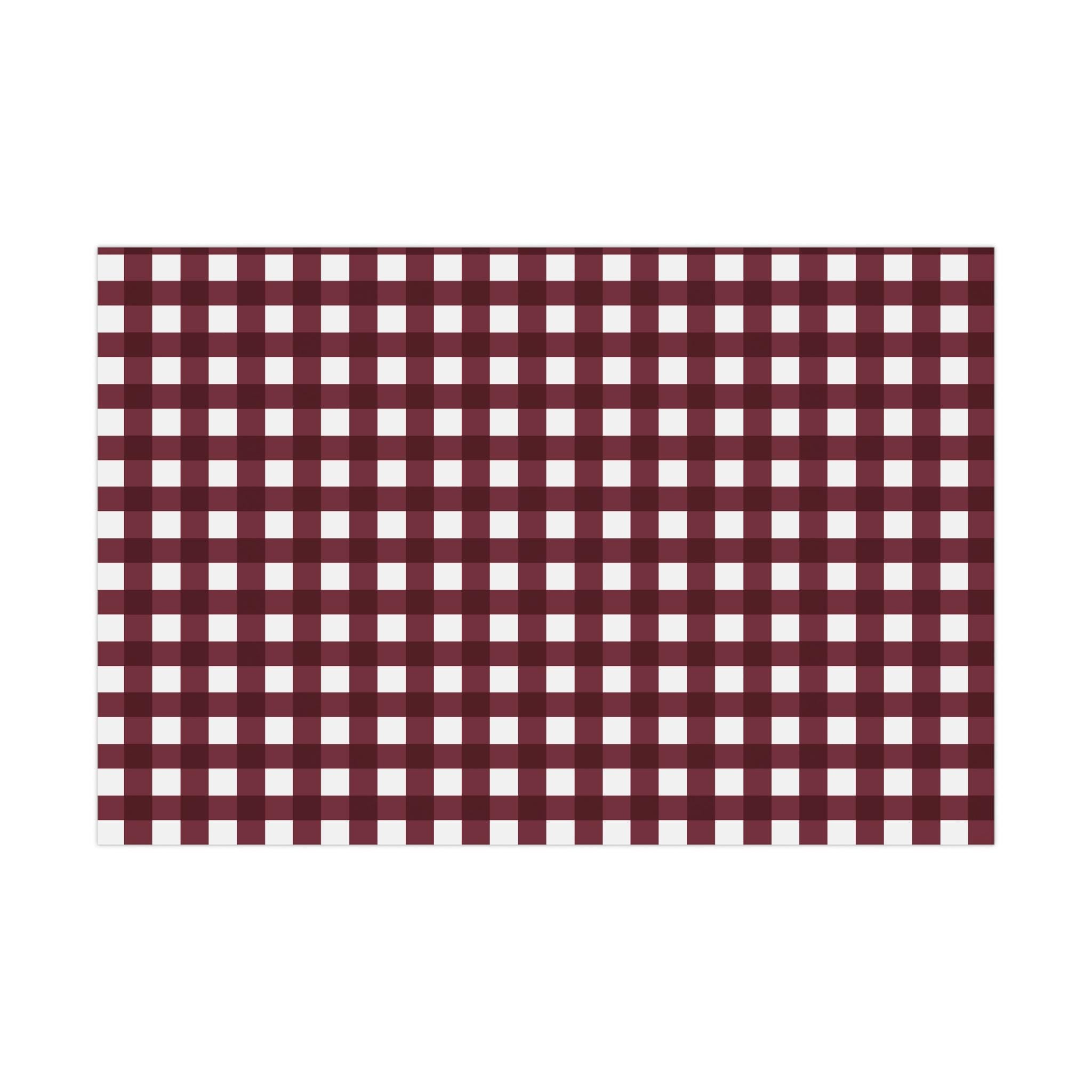 Burgundy Gingham Gift Wrap
