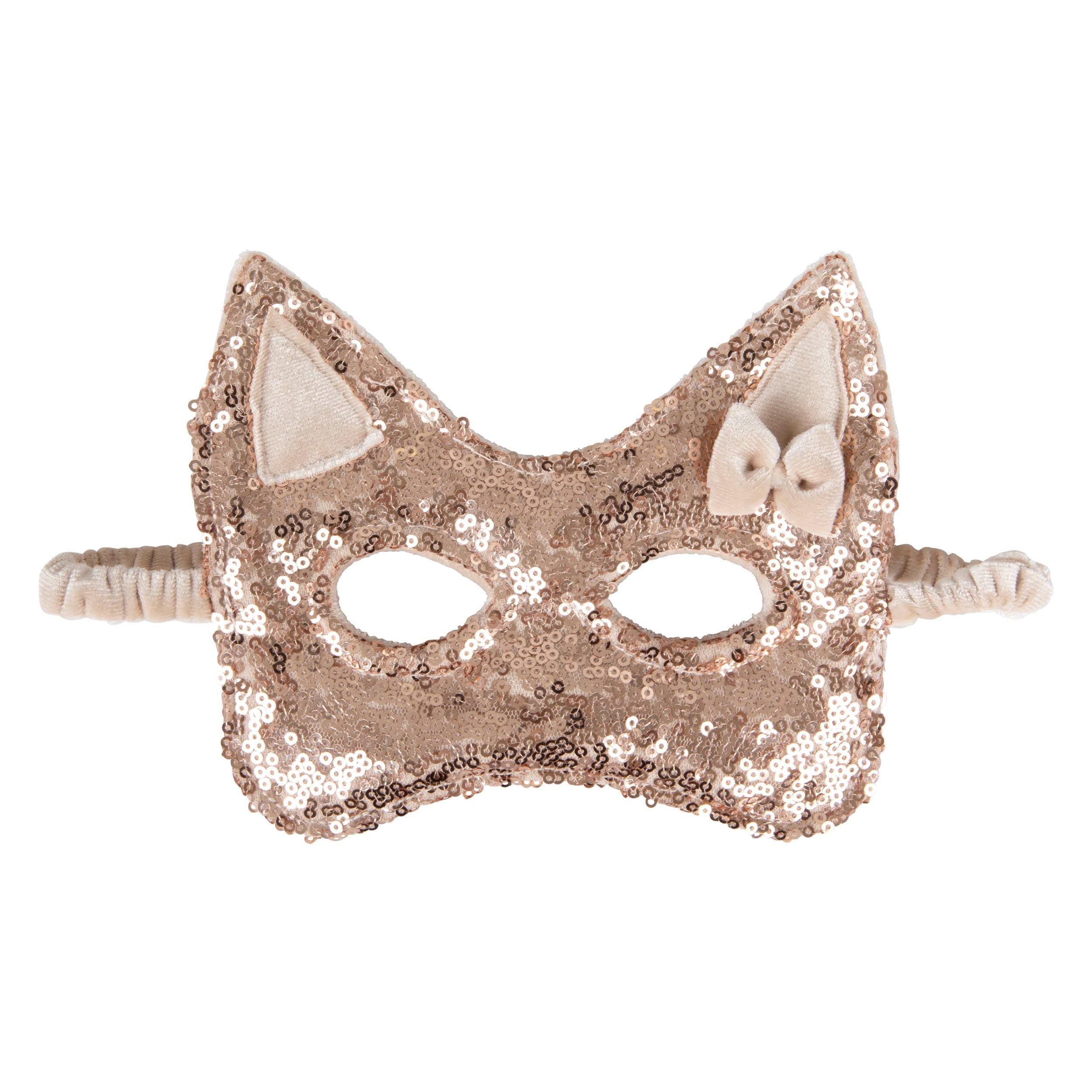 "champagne Gold Sequins” Cat Mask