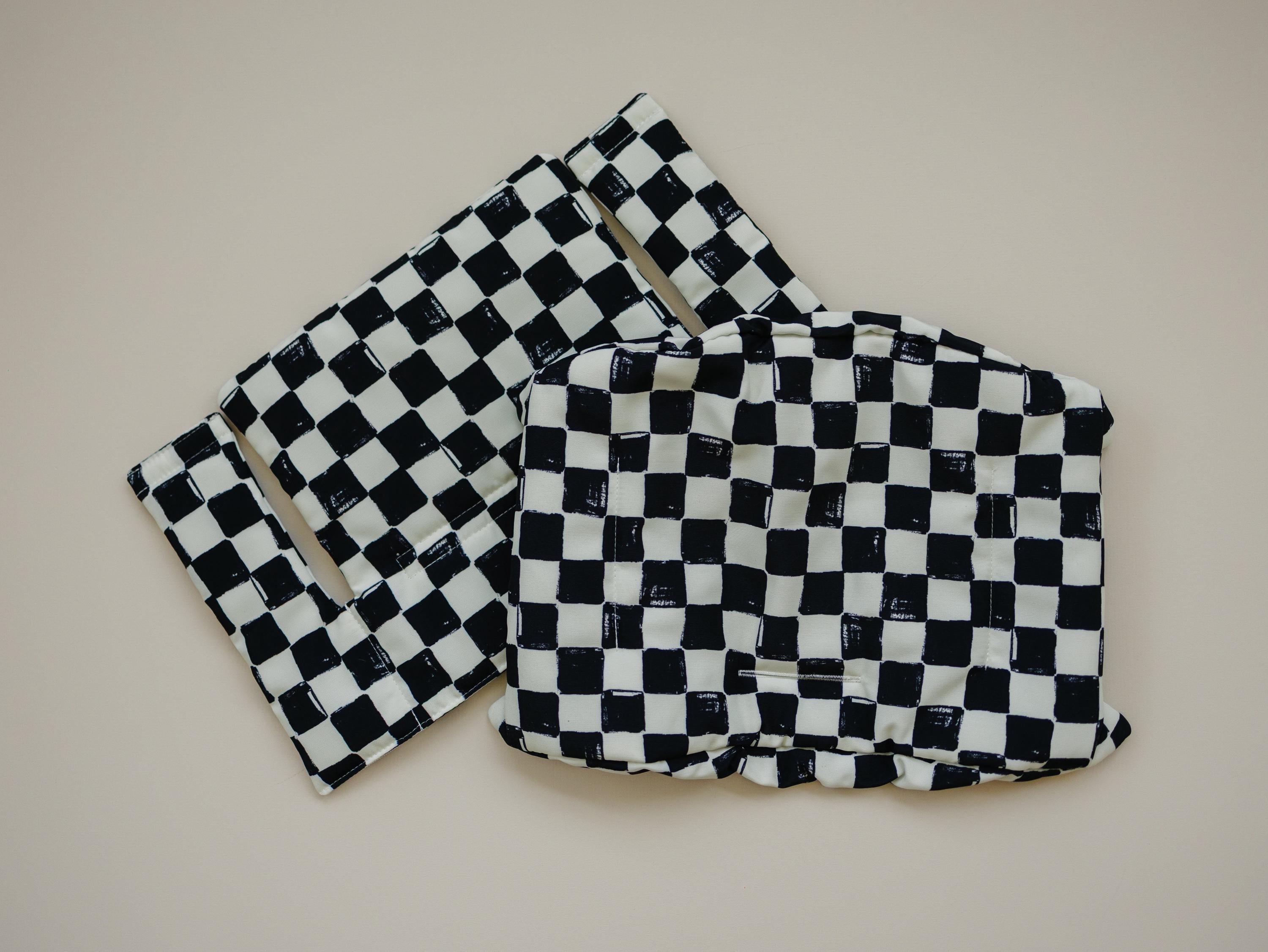 Black & White Checkered Cushion For The Stokke Tripp Trapp Highchair