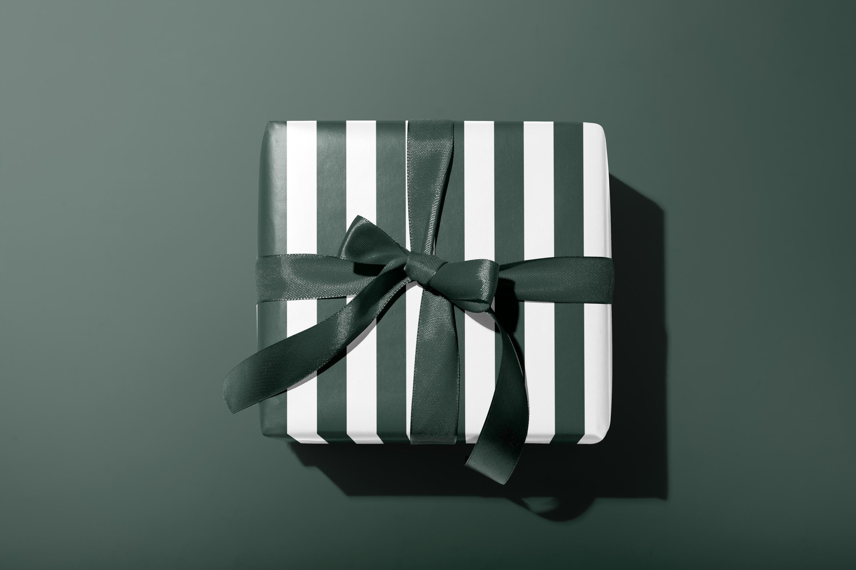 Green Striped Wrapping Paper