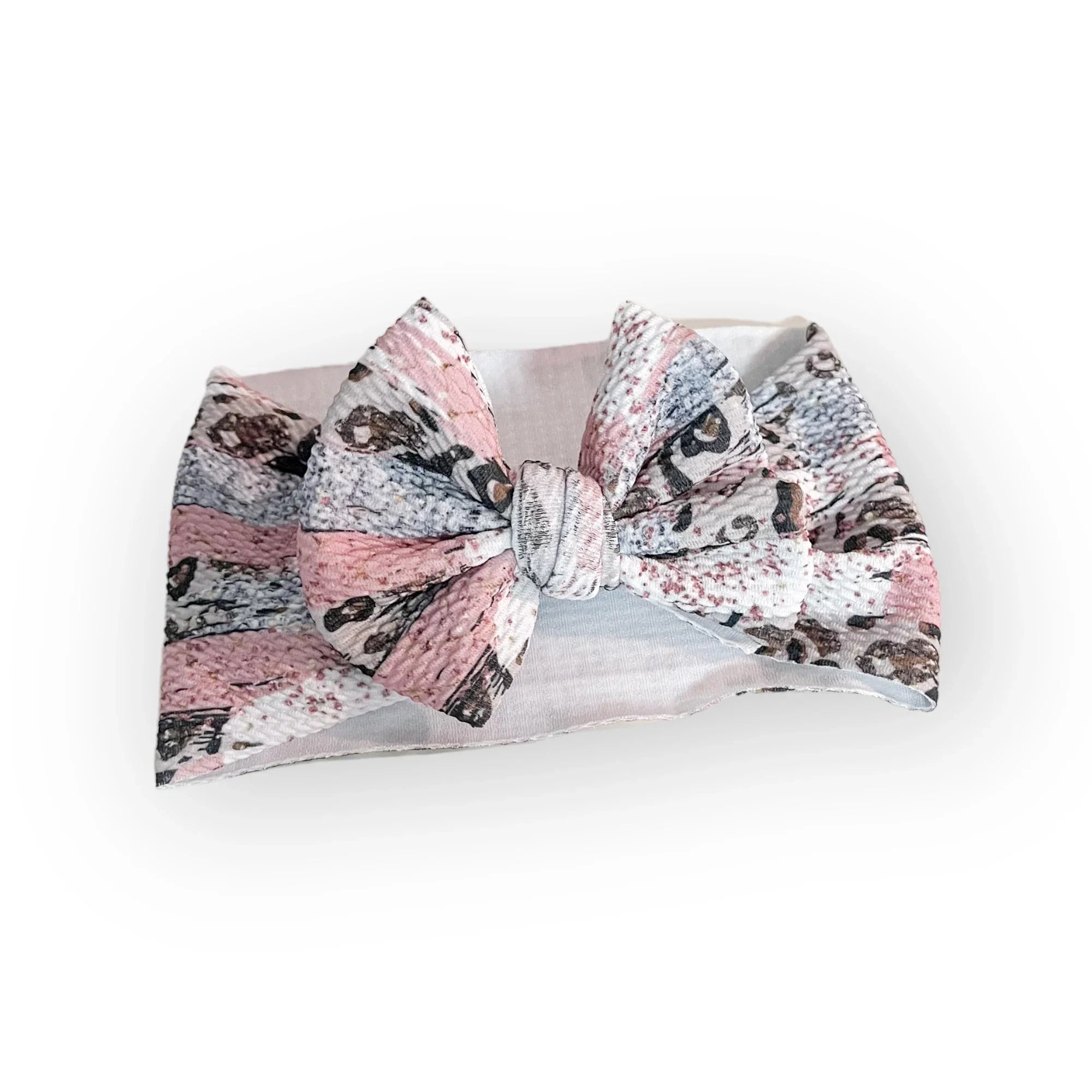 Pink Cheetah Brushstroke Baby Headwrap Bow