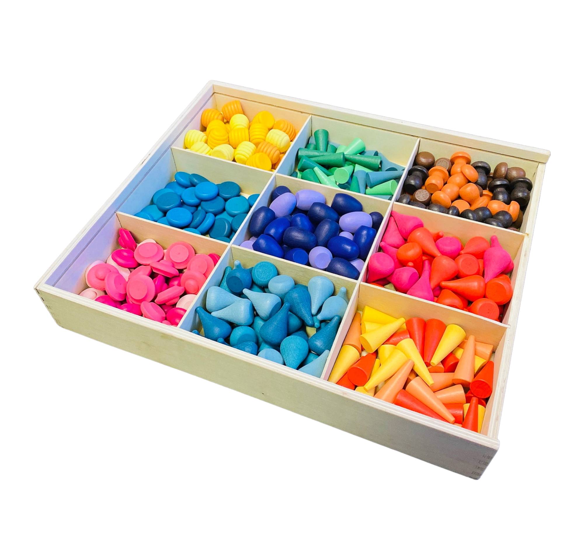 324 Pcs Mandala Loose Parts With Wooden Tray Open-ended Play Set