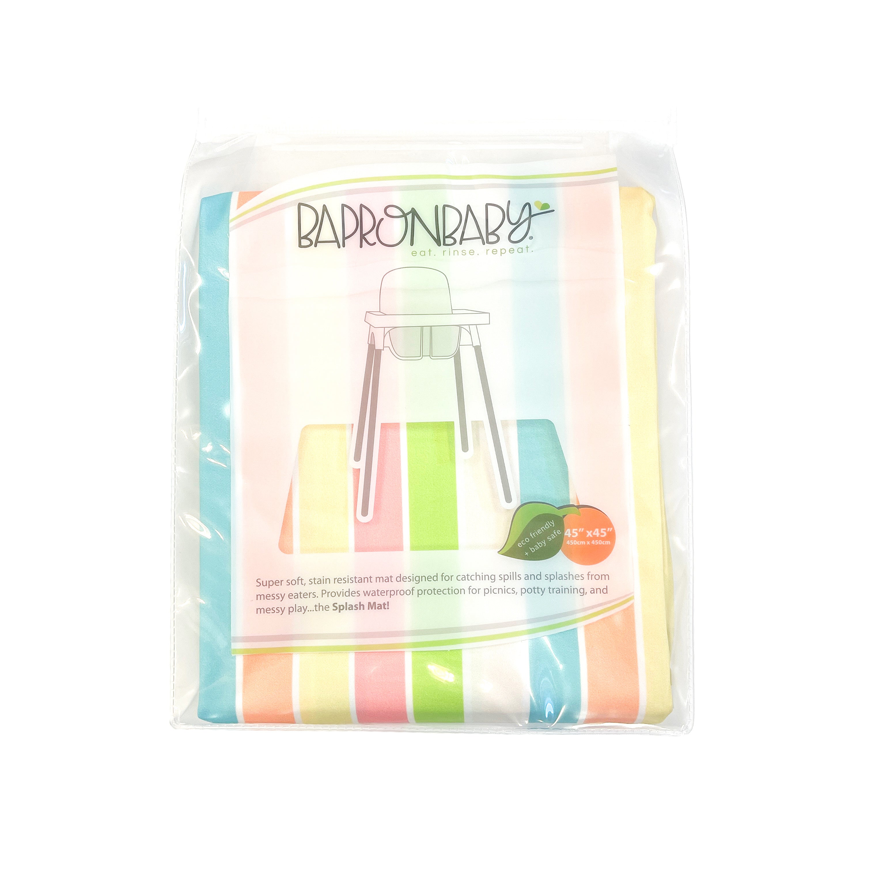 Rainbow Stripes Splash Mat - A Waterproof Catch-all For Highchair Spills And More!