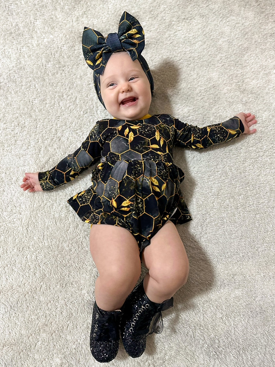 Midnight Honey | Baby & Toddler Bamboo Bodysuit Dress