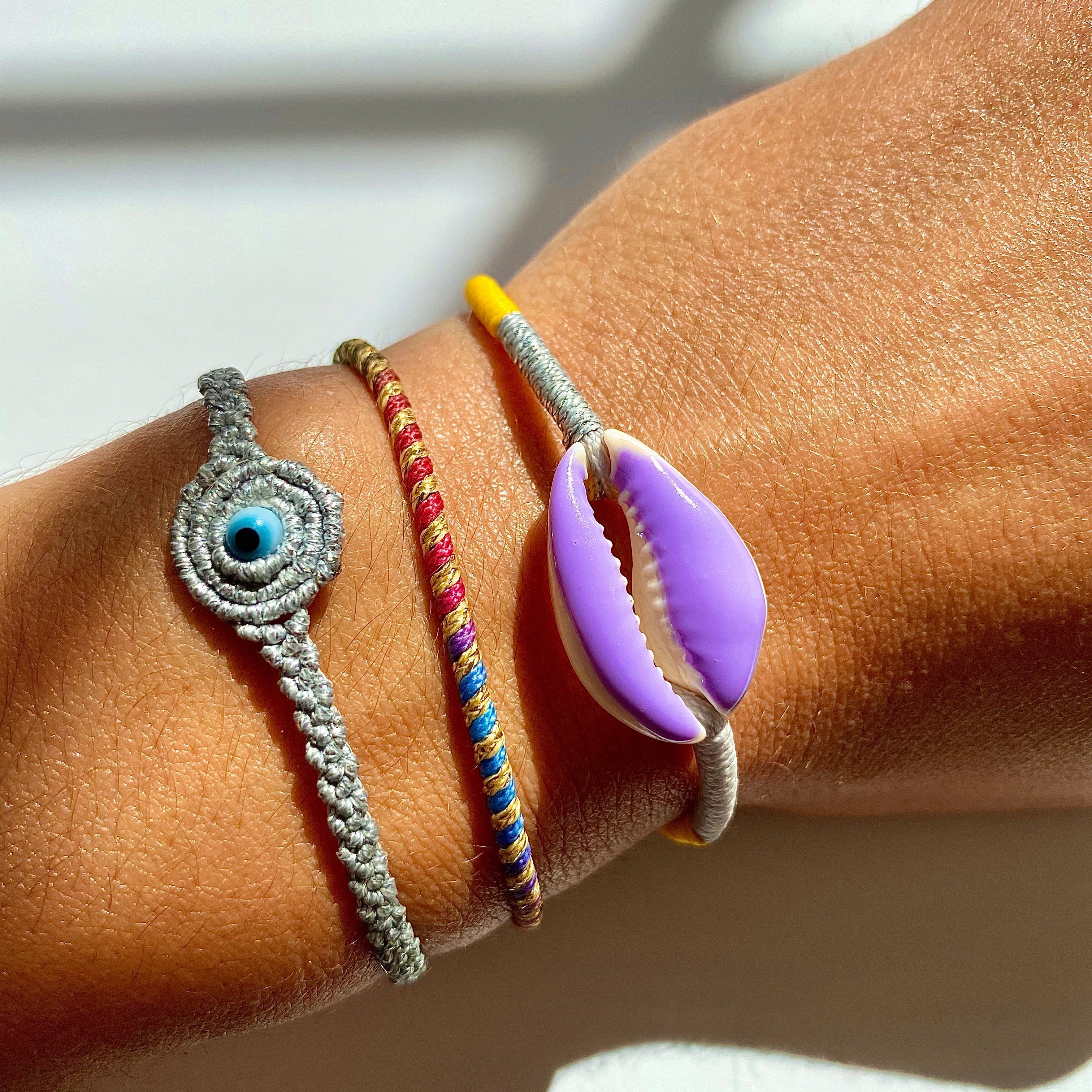 Silver Circular Evil Eye Bracelet