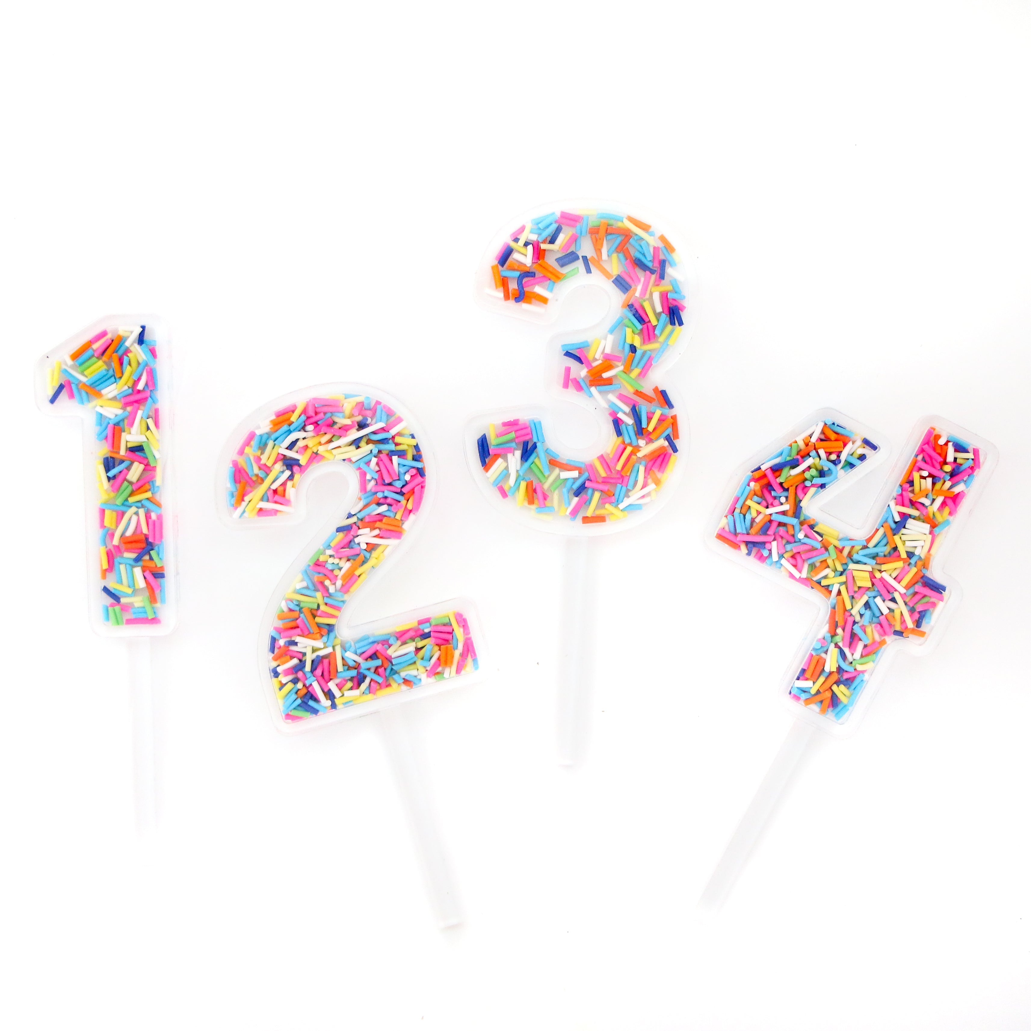 Sprinkle Number Acrylic Cake Toppers