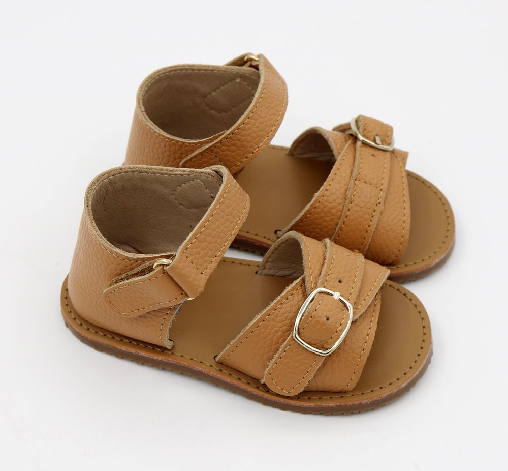 Harper Buckle Sandals - Honey (brown)