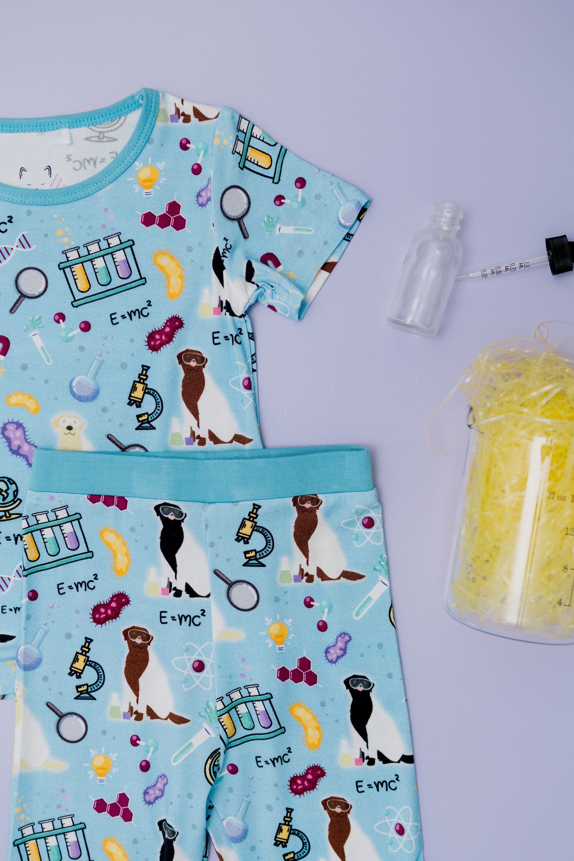 Science Labs Two Piece Dogs Print Bamboo Viscose Pajamas Set