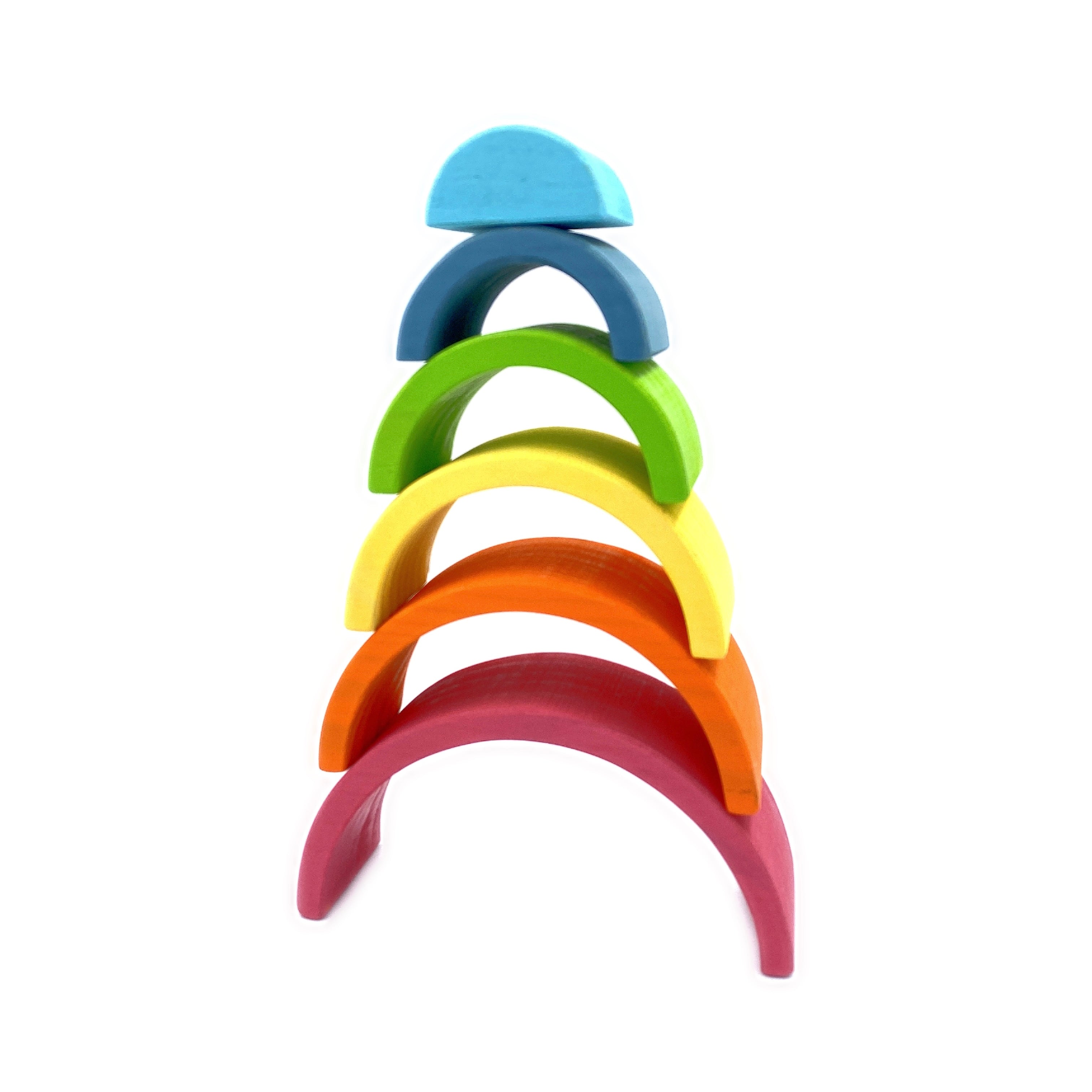 6 Pcs Small Rainbow Stacking Blocks In Pastel/macaron Colors