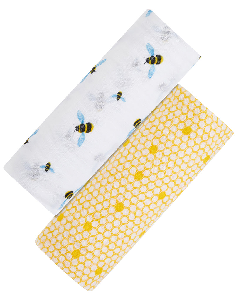 ORGANIC SWADDLE SET - BUSY BEES (Bee + Hive)
