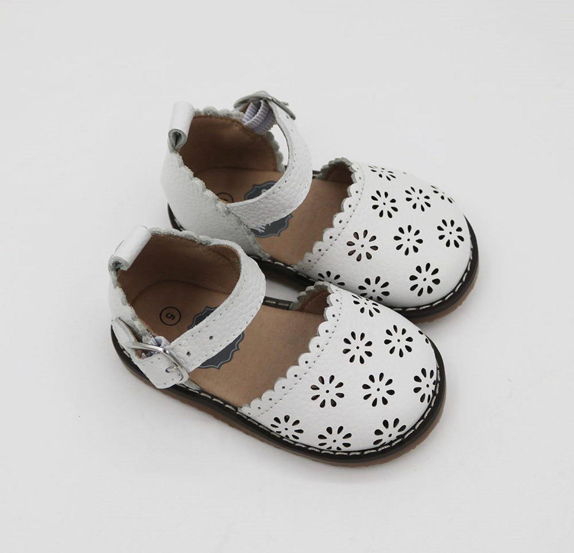 Irelynn's Sandals - Flower Cutout - White