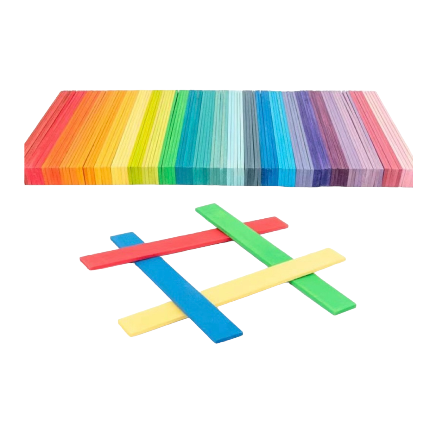 120 Pcs Stained Leonardo Building Sticks - Da Vinci's Bridge