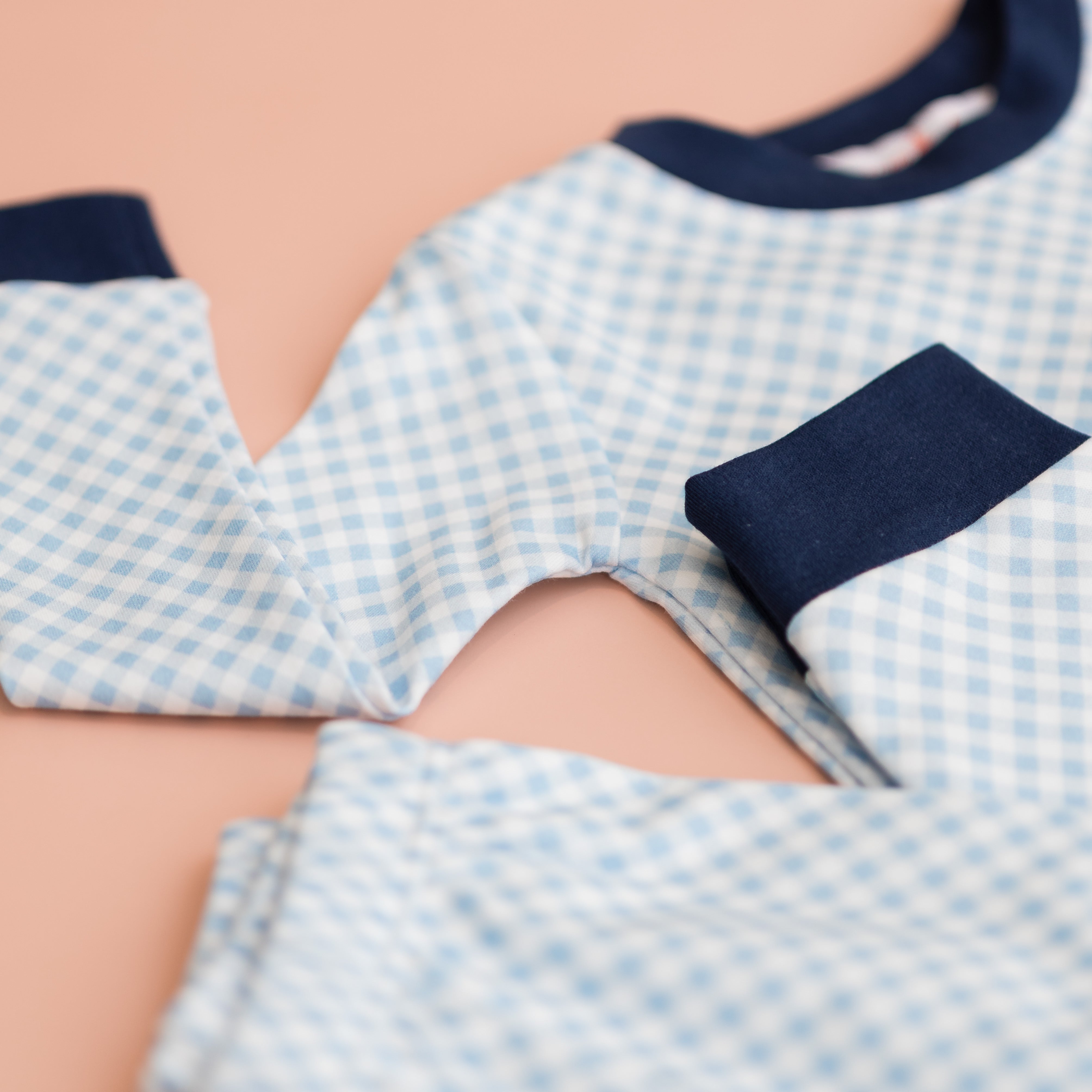 Blue Gingham Pajama Set