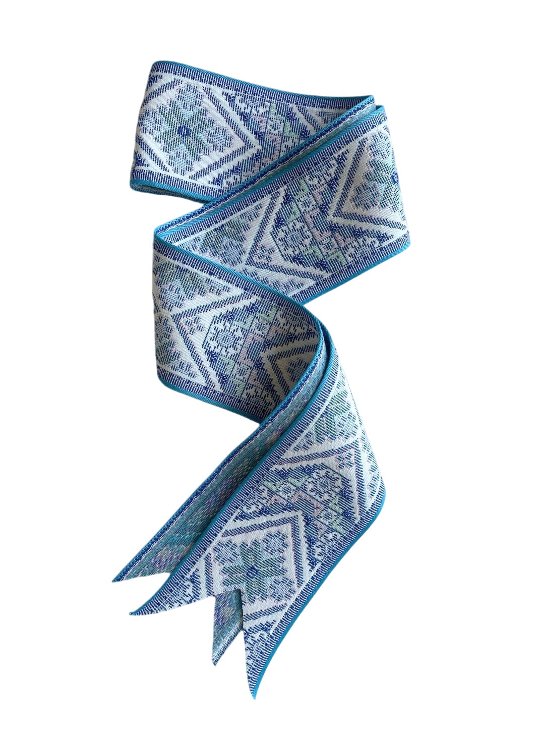 Vintage Embroidered Azure Ribbon - Short