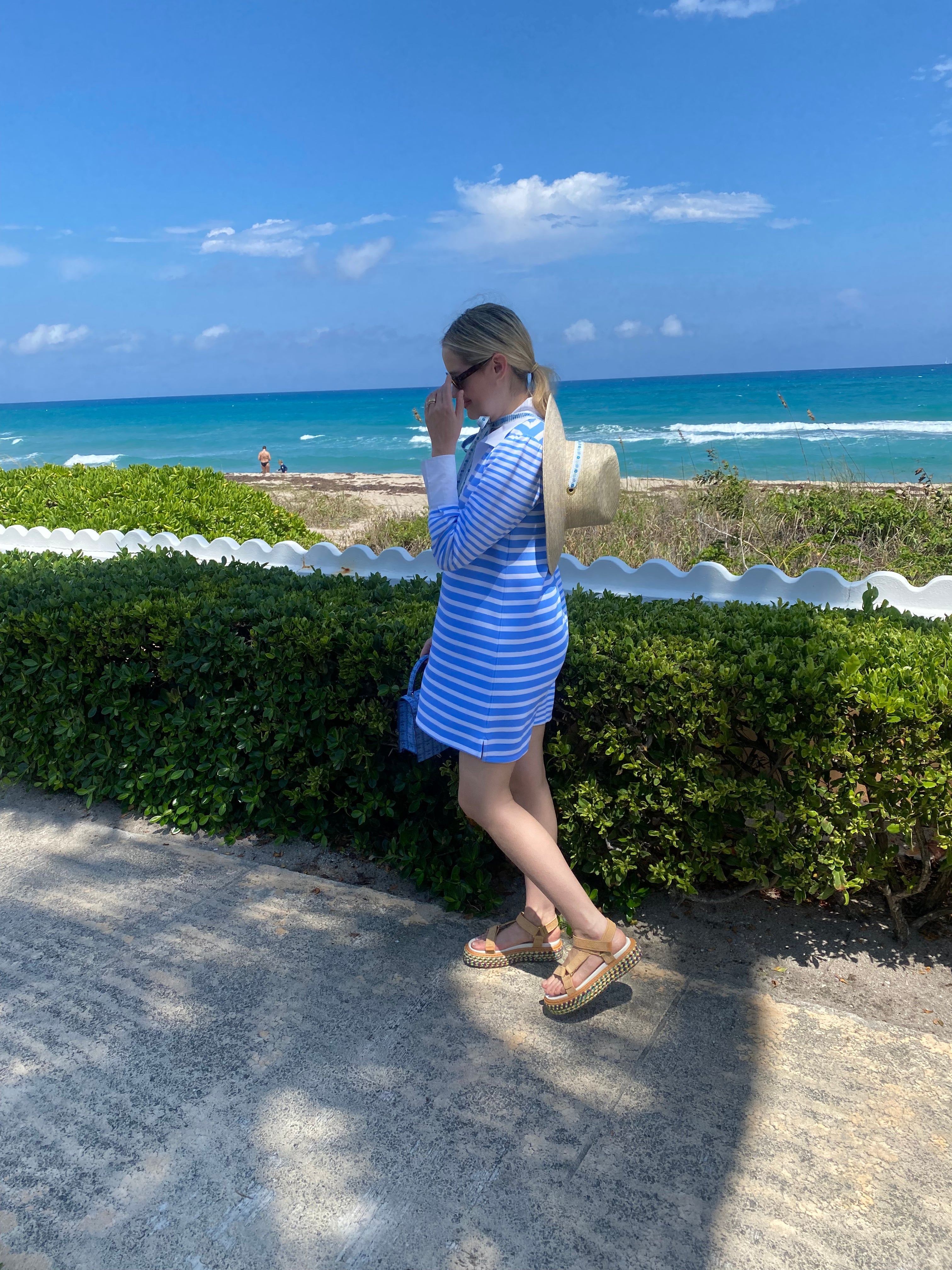 Hollyhock Sun Hat - Wide & Short Light Pink Grosgrain Ribbon