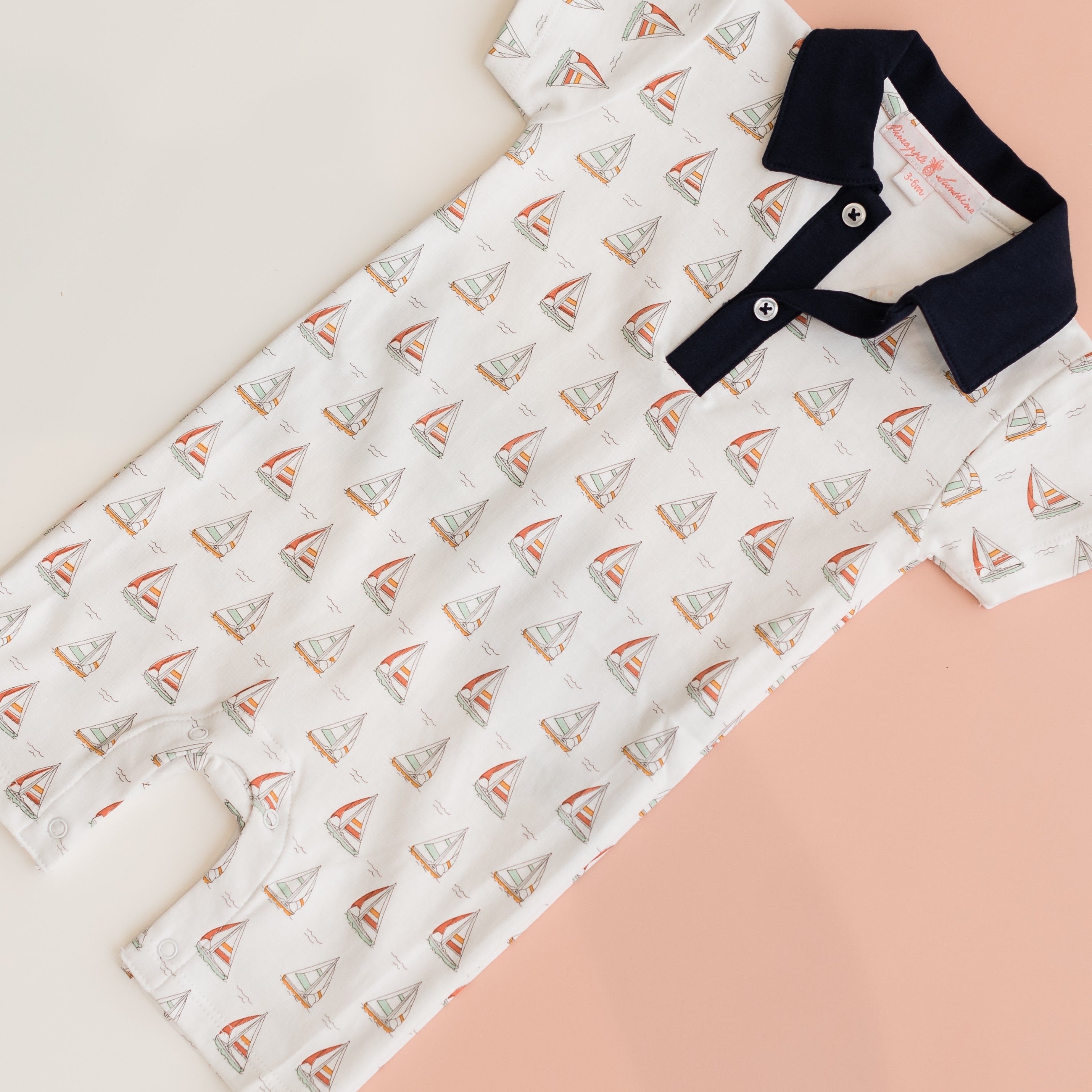 Sailboat Romper With Collar