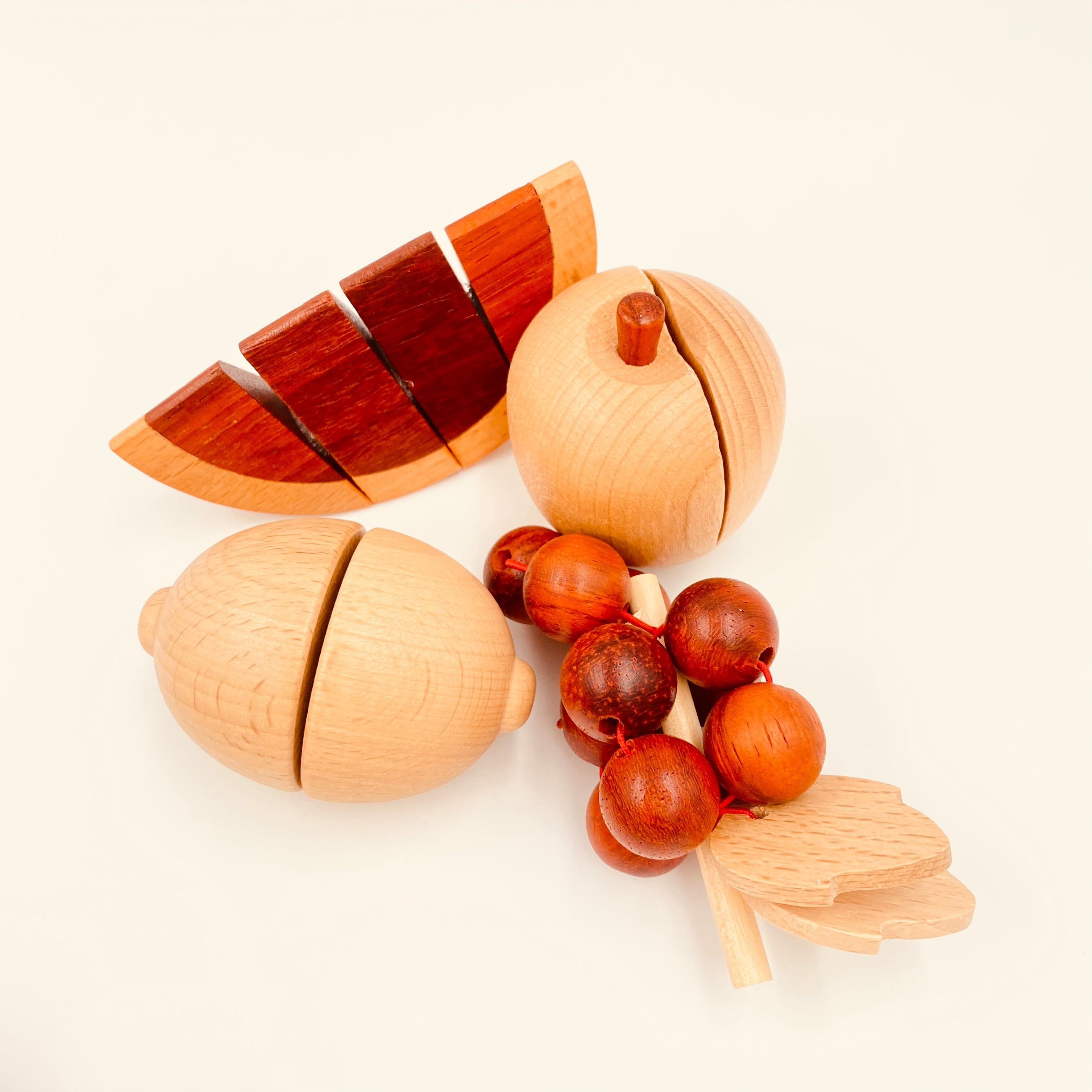 30 Pcs Wooden Fruits And Vegetables Cutting Playset