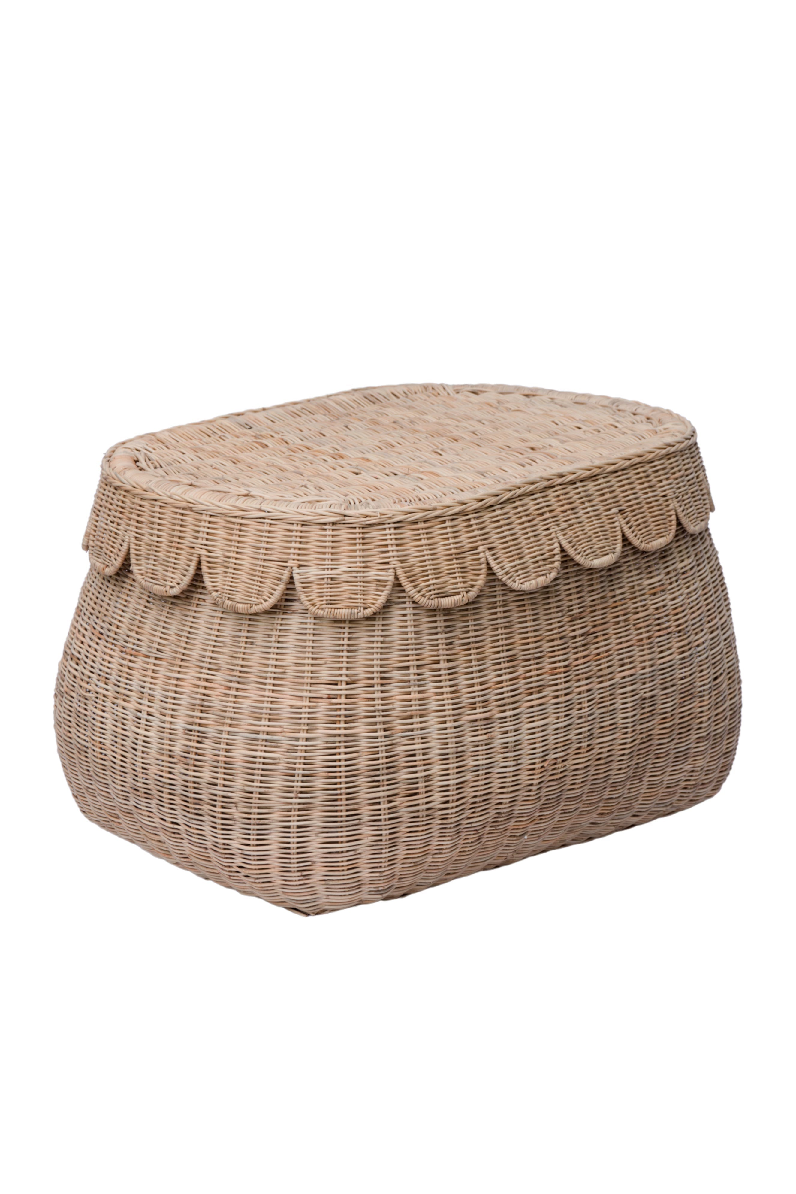 Scalloped Rattan Baskets - Multiple Sizes - Large