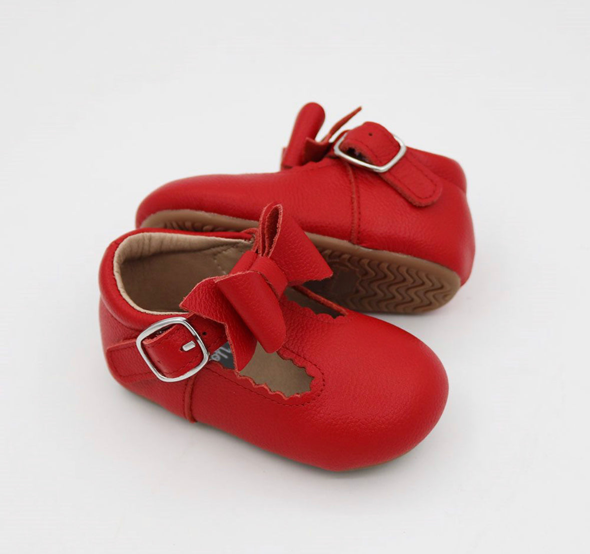 Bow T-straps - Red