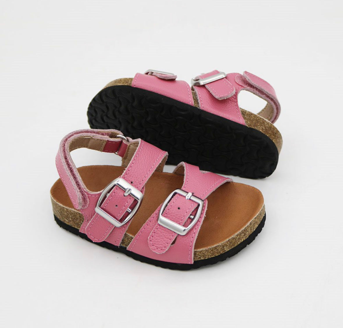 Hamptons Footbed Sandals - Dark Pink