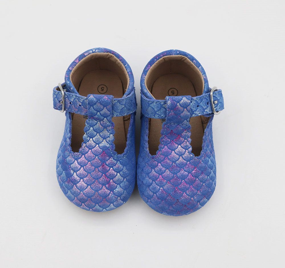 T-straps - Mermaid Scales (blue)