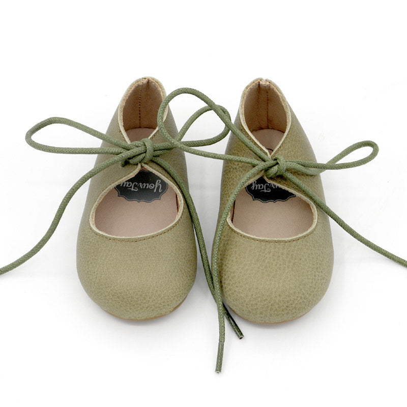Londyn Tie Mary Jane - Olive Green Nubuck Leather