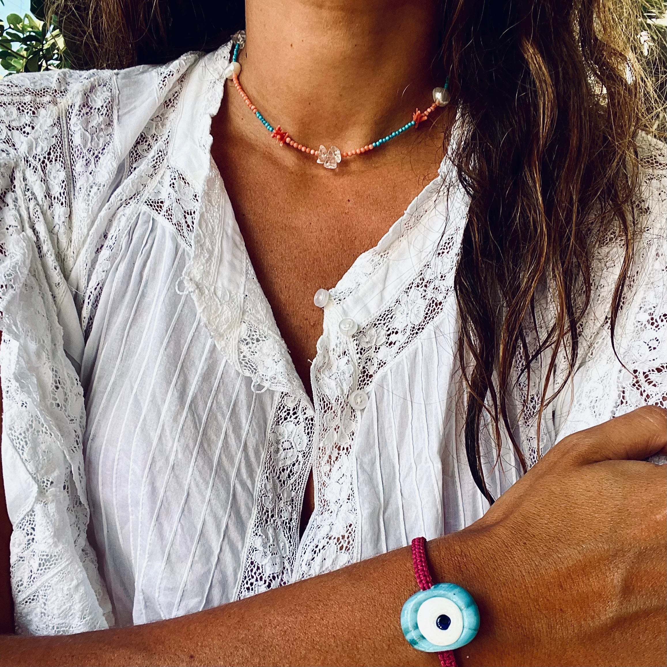 Miami Jagged Beaded Choker