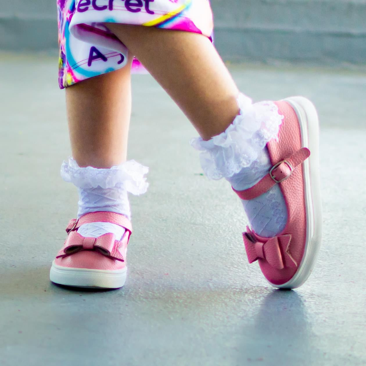 Chelsea Sneaker Mary Jane With Bow - Dusty Rose