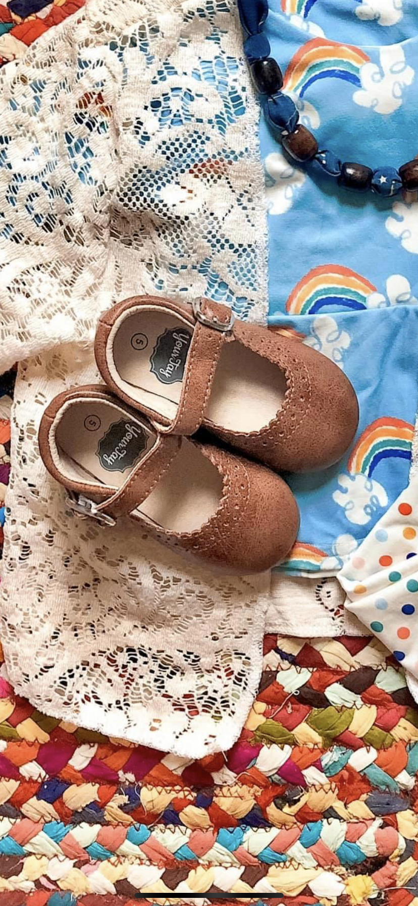 Mary-jane Distressed Brown Leather