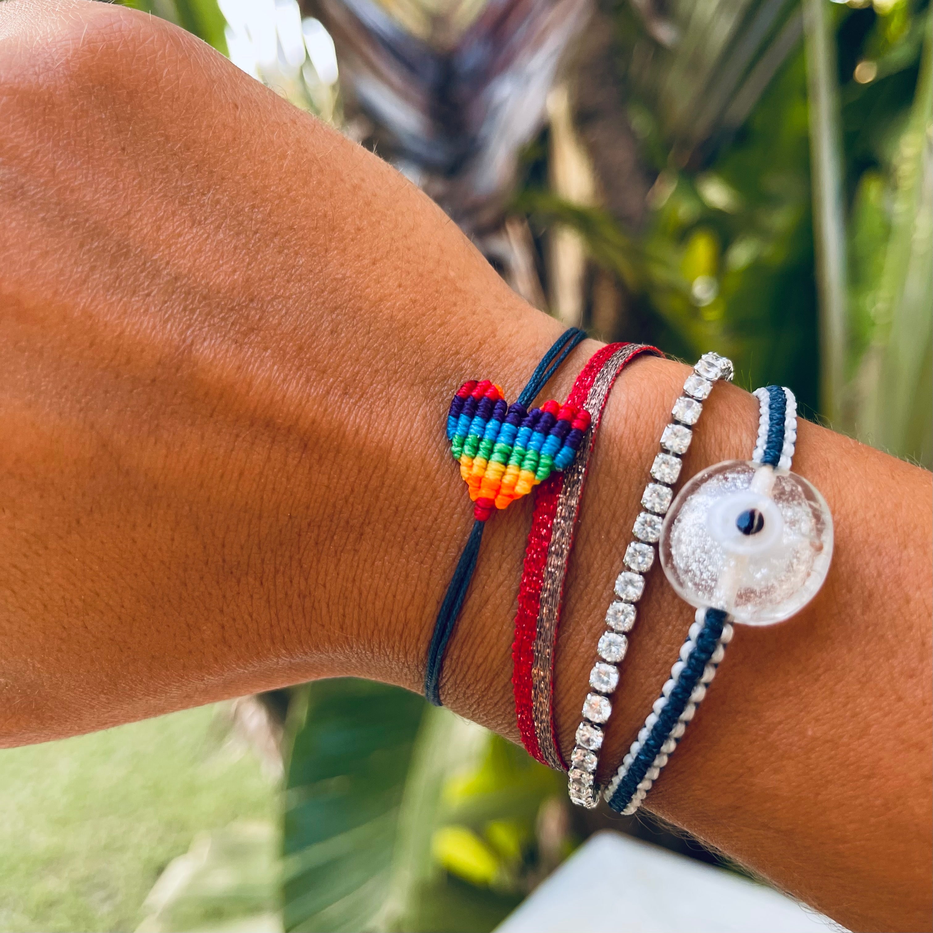 Rainbow Heart Bracelet