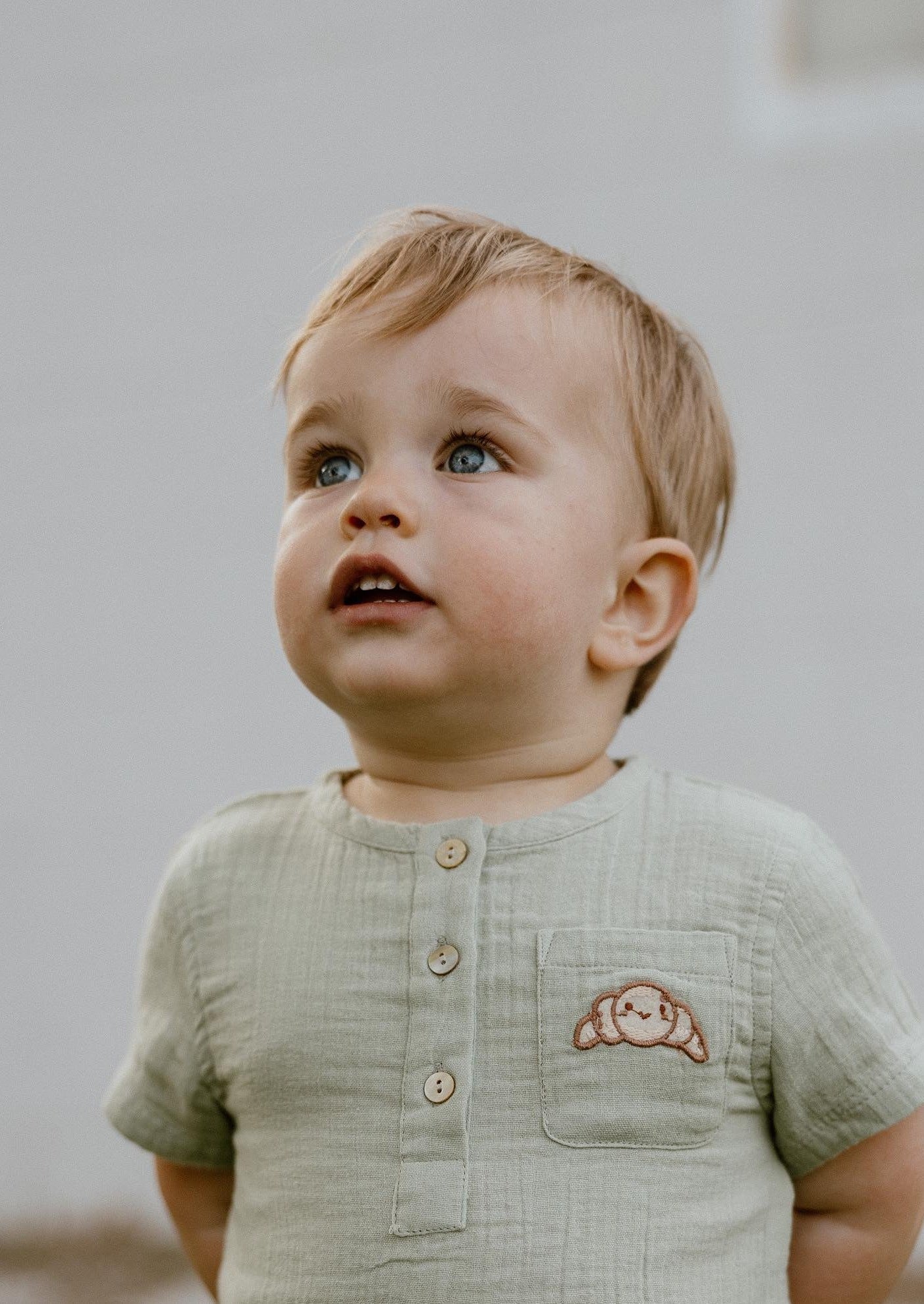 Cayden | Organic Muslin Petit Croissant Set | Sage