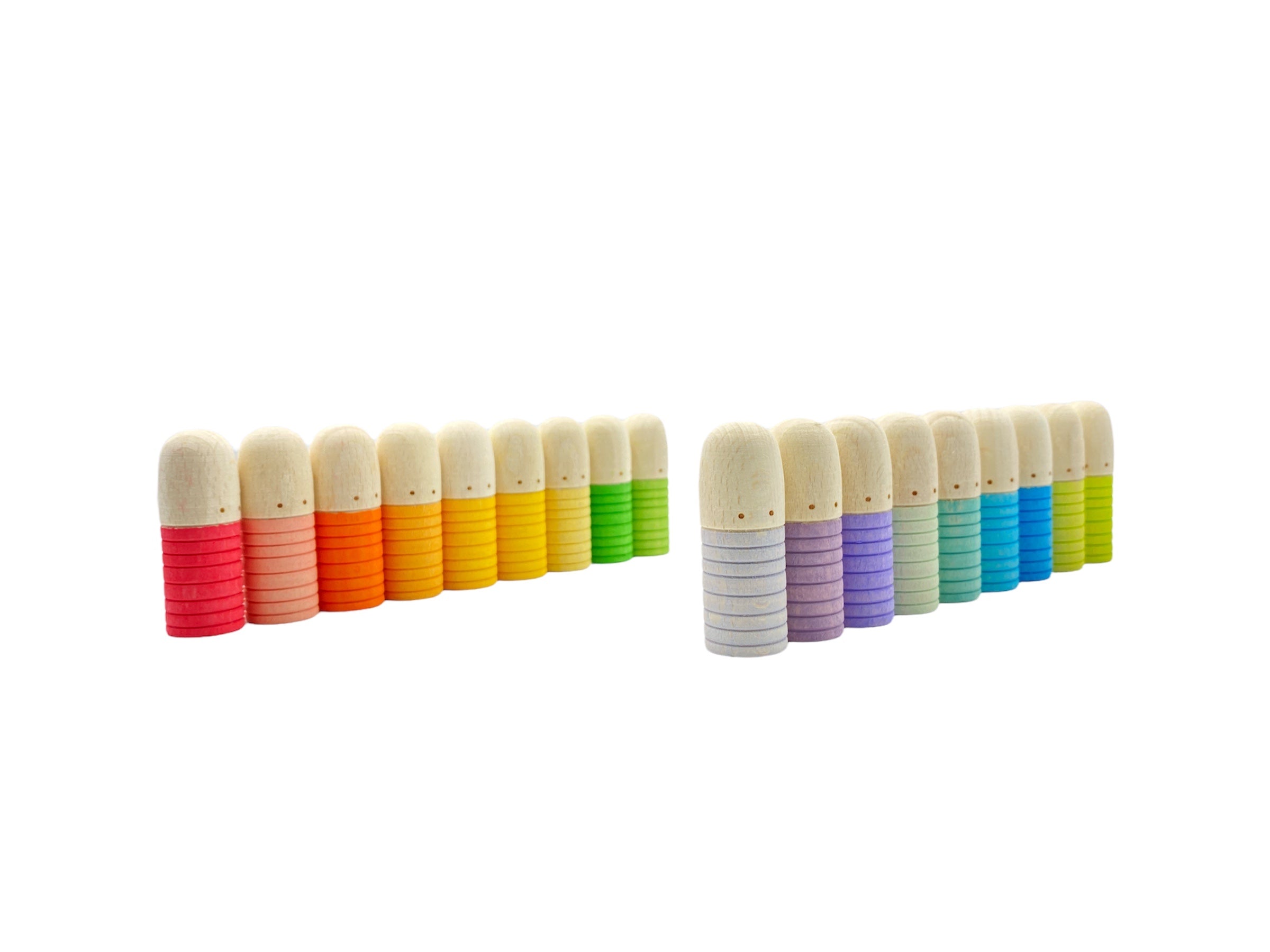 18 Pcs Stained Wooden Brots Set