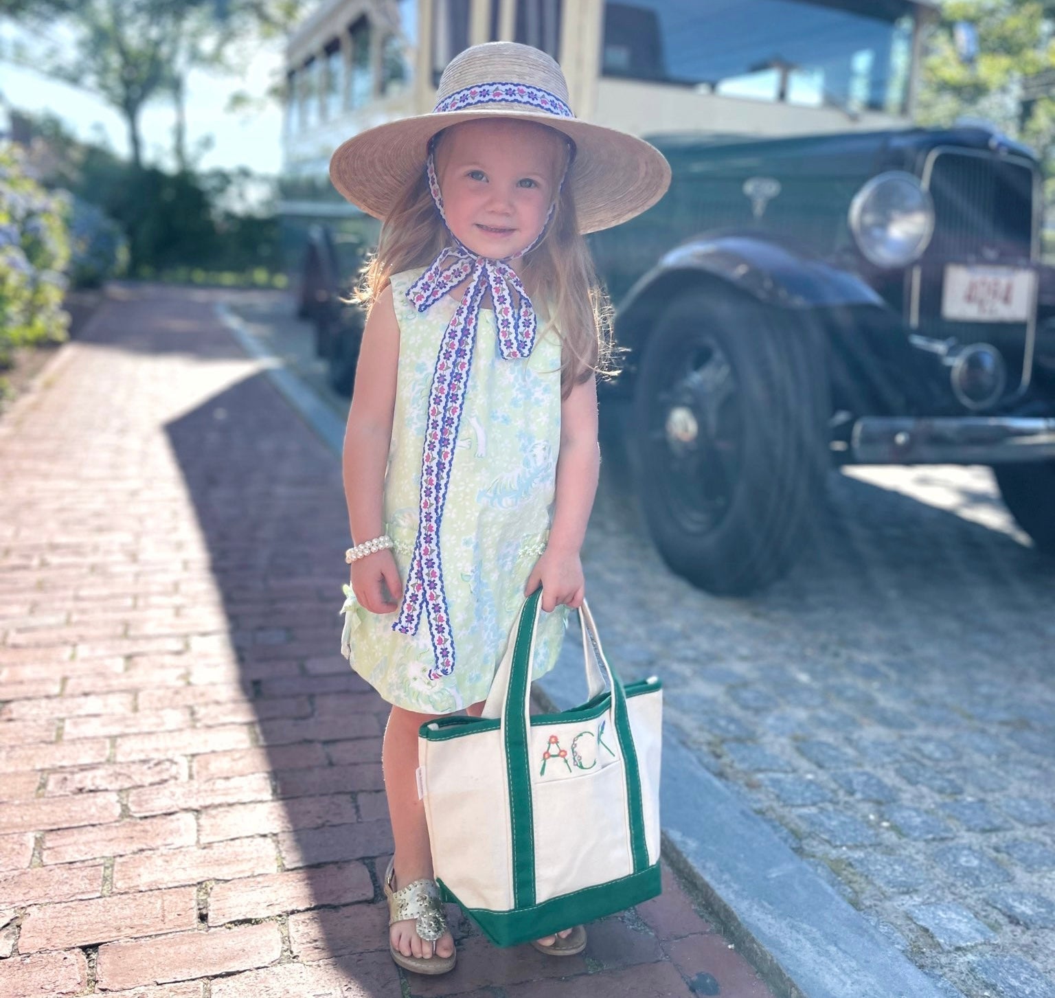 Buttercup Little Girl’s Hat - Olive Green Grosgrain Ribbon