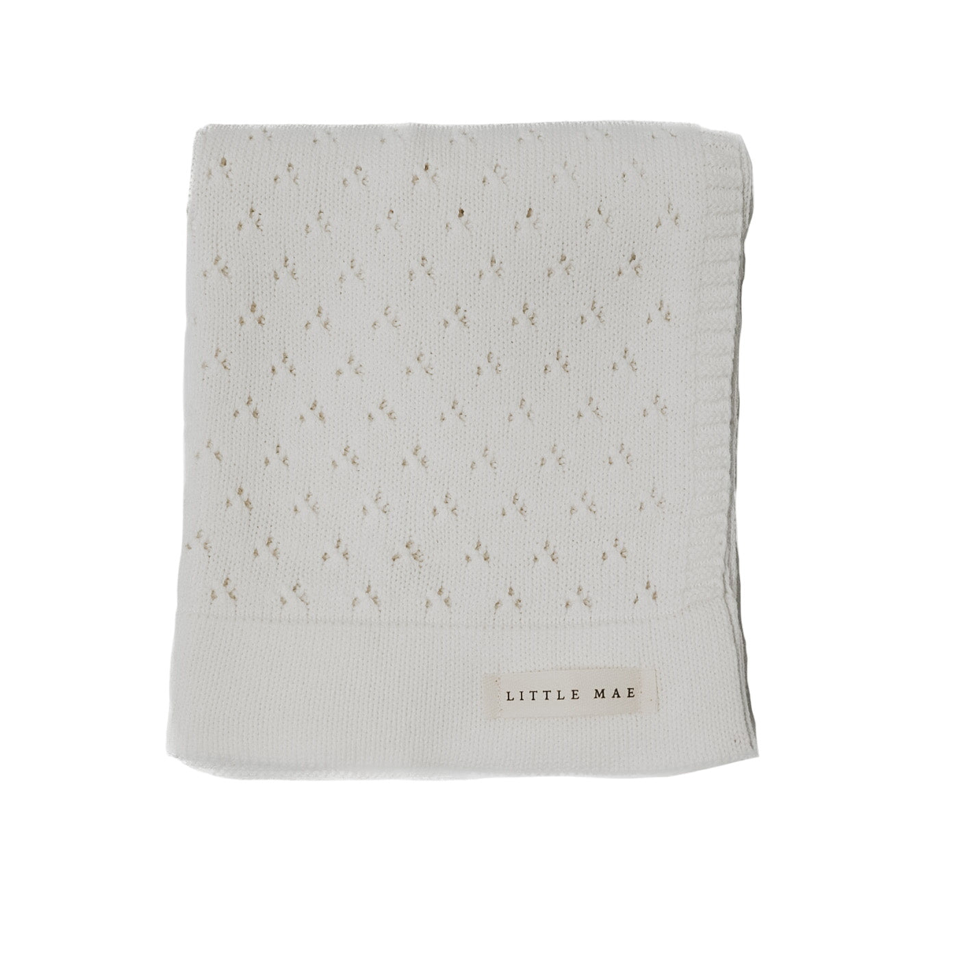 Vanilla Pointelle Knit Blanket