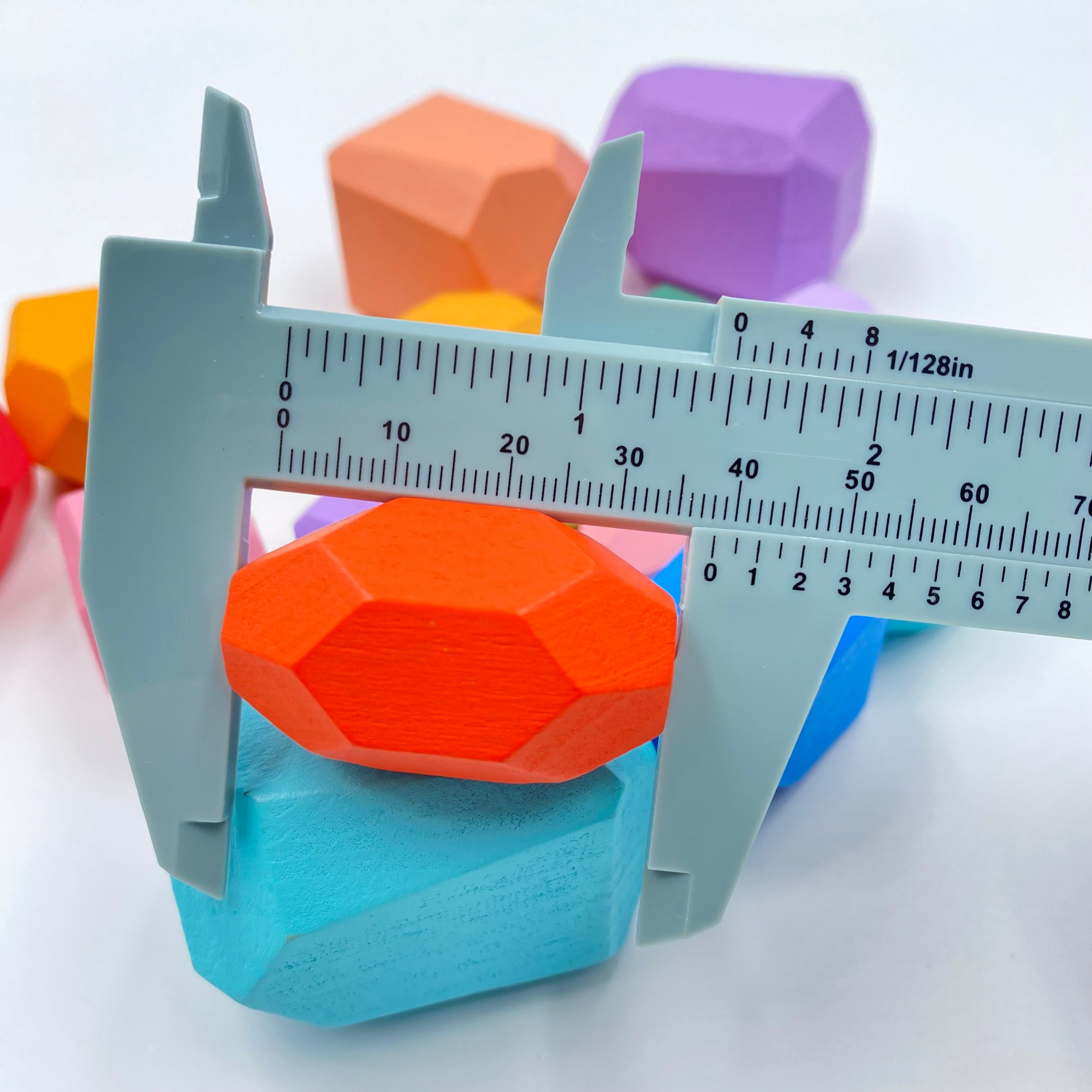 16 Pcs Wooden Stone Balancing Stacking Blocks In Pastel/macaron Colors