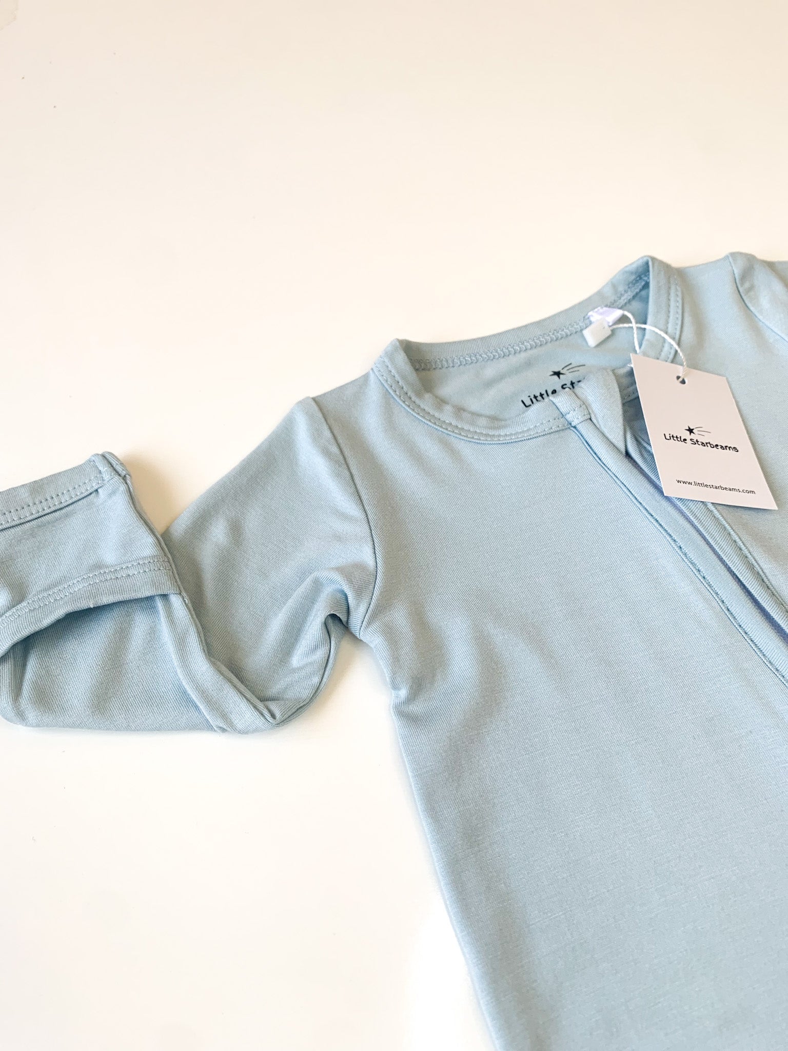 Powder Blue Zippered Footie