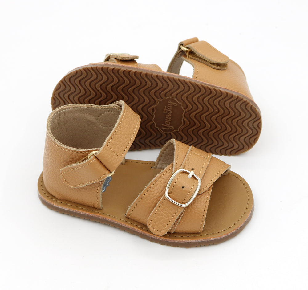 Harper Buckle Sandals - Honey (brown)