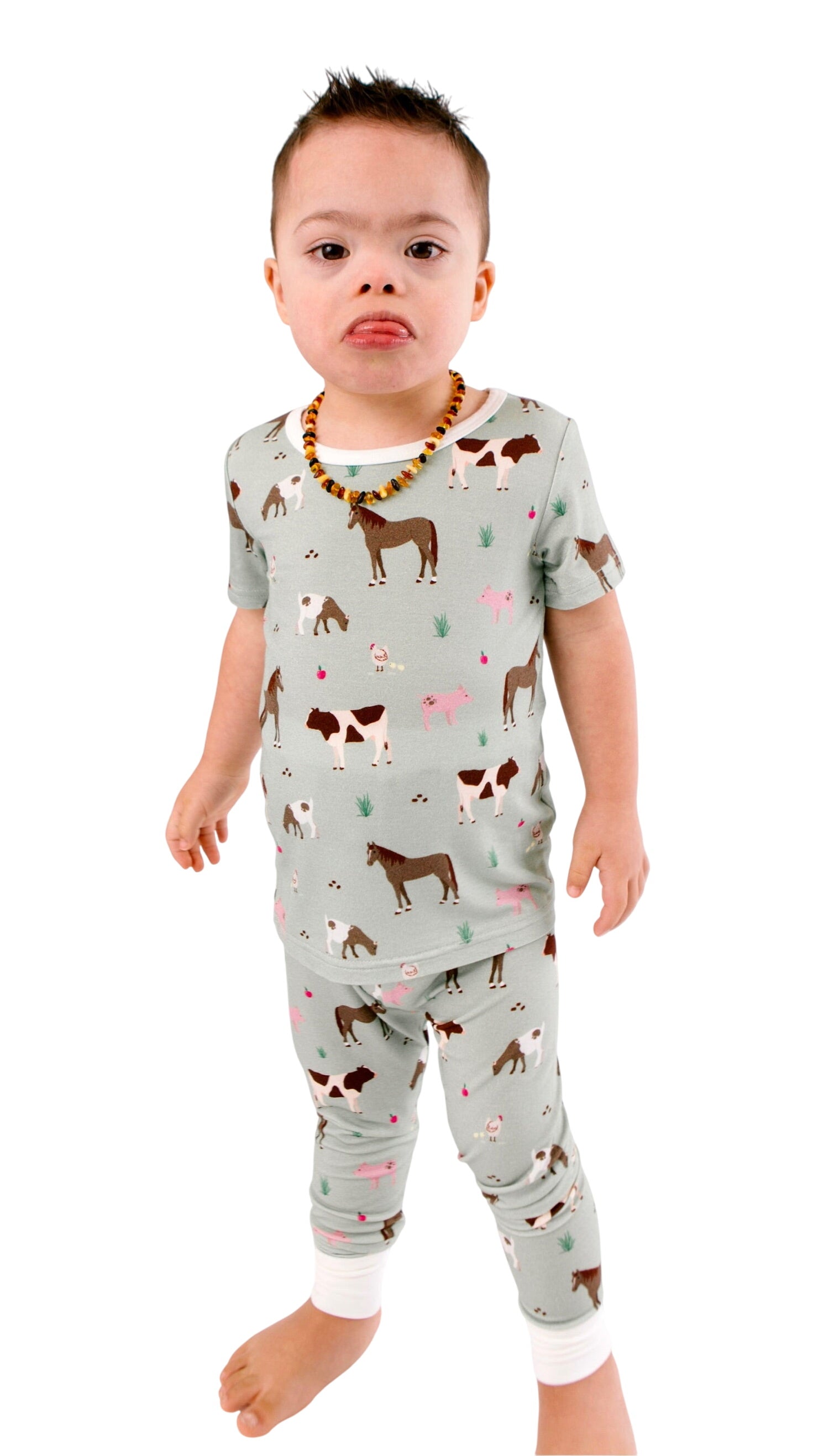 Grandpa’s Farm Two Piece Bamboo Viscose Pajamas Set